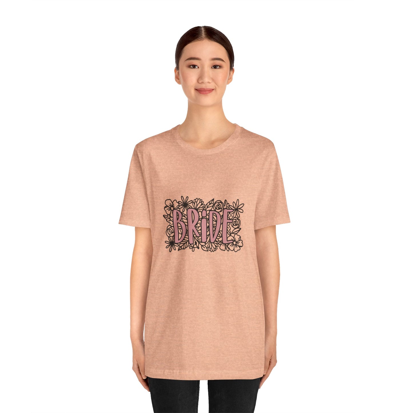 Floral Bride T-shirt, Wedding Shirt, Bride Tee, Bridal Shower, Flowers T-shirt, Gift Shirt for Bride, Bachelorette Party Shirt