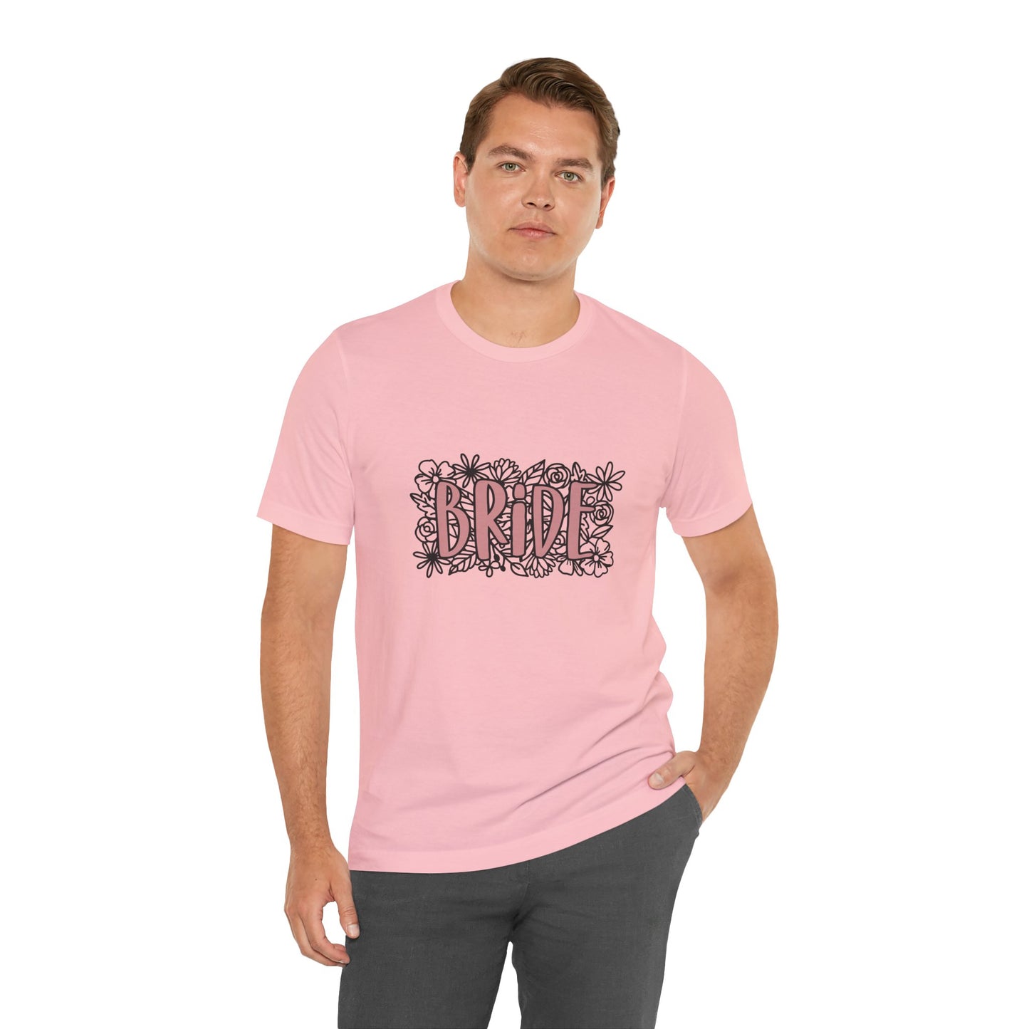 Floral Bride T-shirt, Wedding Shirt, Bride Tee, Bridal Shower, Flowers T-shirt, Gift Shirt for Bride, Bachelorette Party Shirt