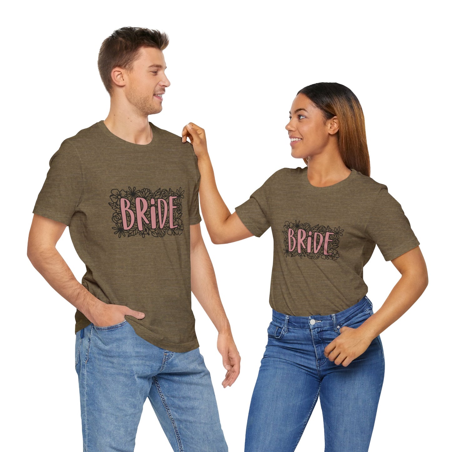 Floral Bride T-shirt, Wedding Shirt, Bride Tee, Bridal Shower, Flowers T-shirt, Gift Shirt for Bride, Bachelorette Party Shirt