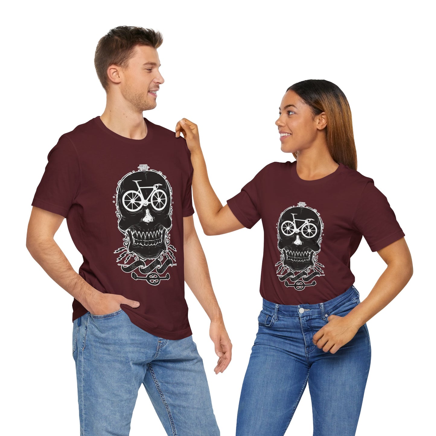 Bicycle Love T-shirt, Skull T-shirt, Shirt with Skull, Skull Head T-shirt, T-shirt with Bicycle, Horror Shirt, Humor T-Shirt