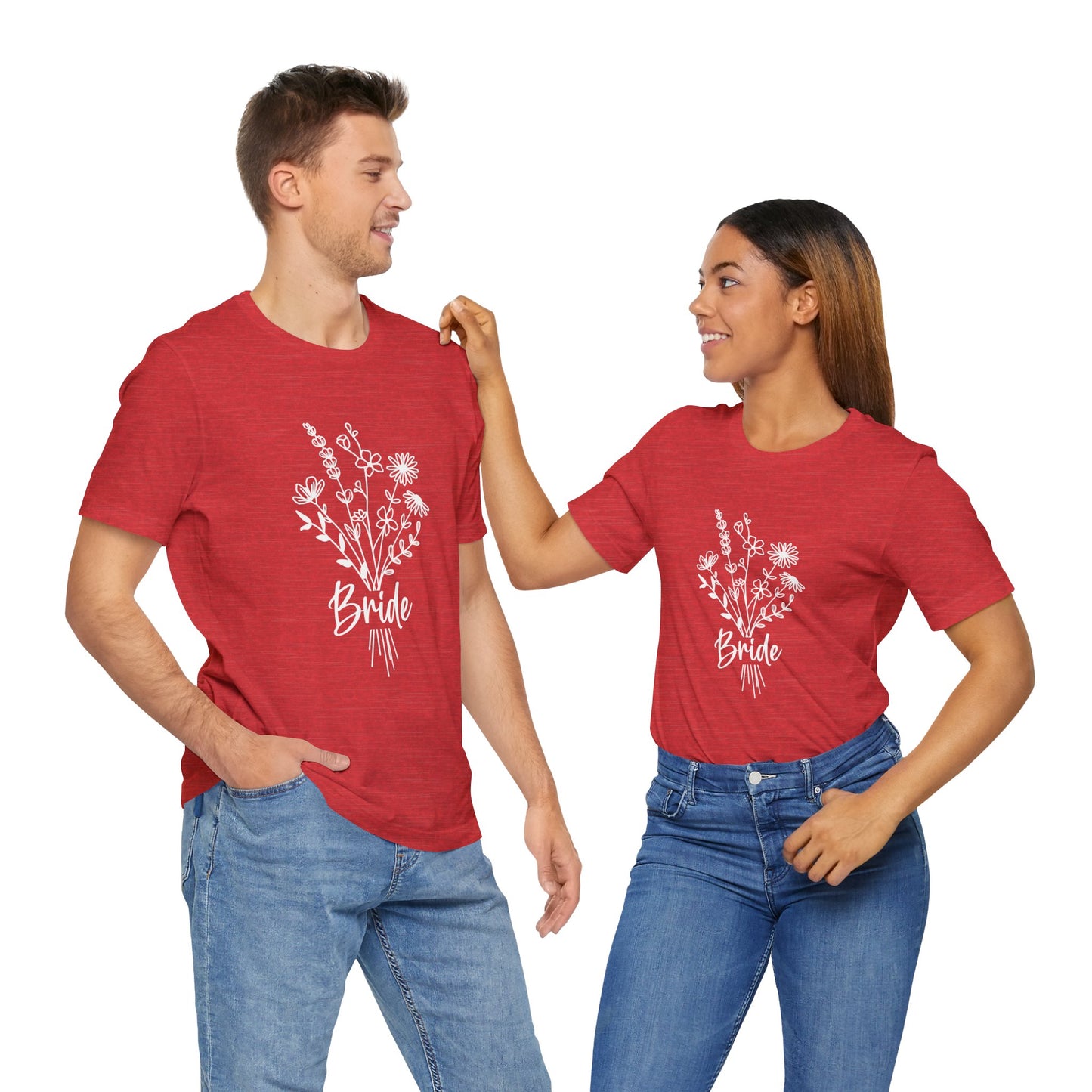 Bride T-shirt, Wedding Shirt, Wildflower Bouquet Floral Shirt, Bride Tee, Bachelorette Shirt, Gift Shirt for Bride, Bridal Shower Shirt