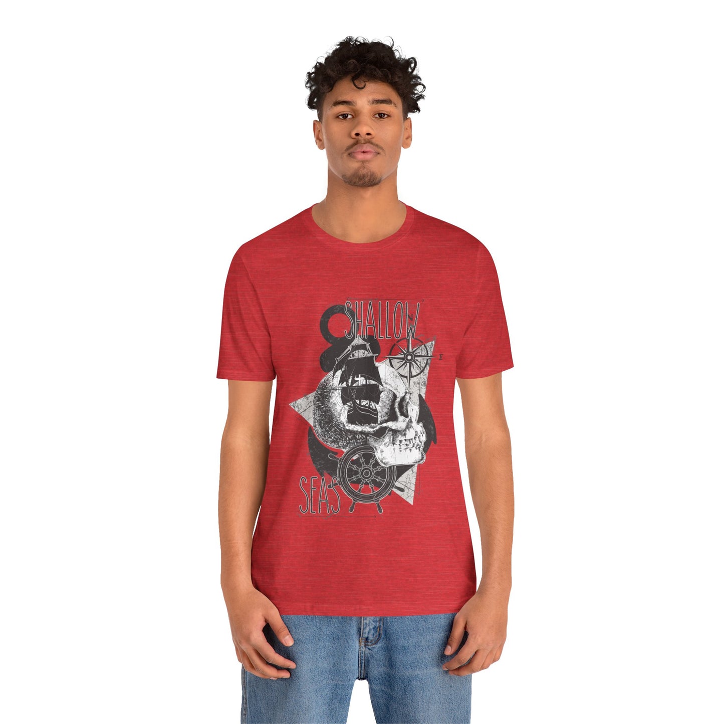 Shallow Seas T-shirt, Sea T-shirt, Nautical Shirt, Skull Shirt, T-shirt with Compass, Sea Shirt, Travel T-Shirt, Outdoors Shirt
