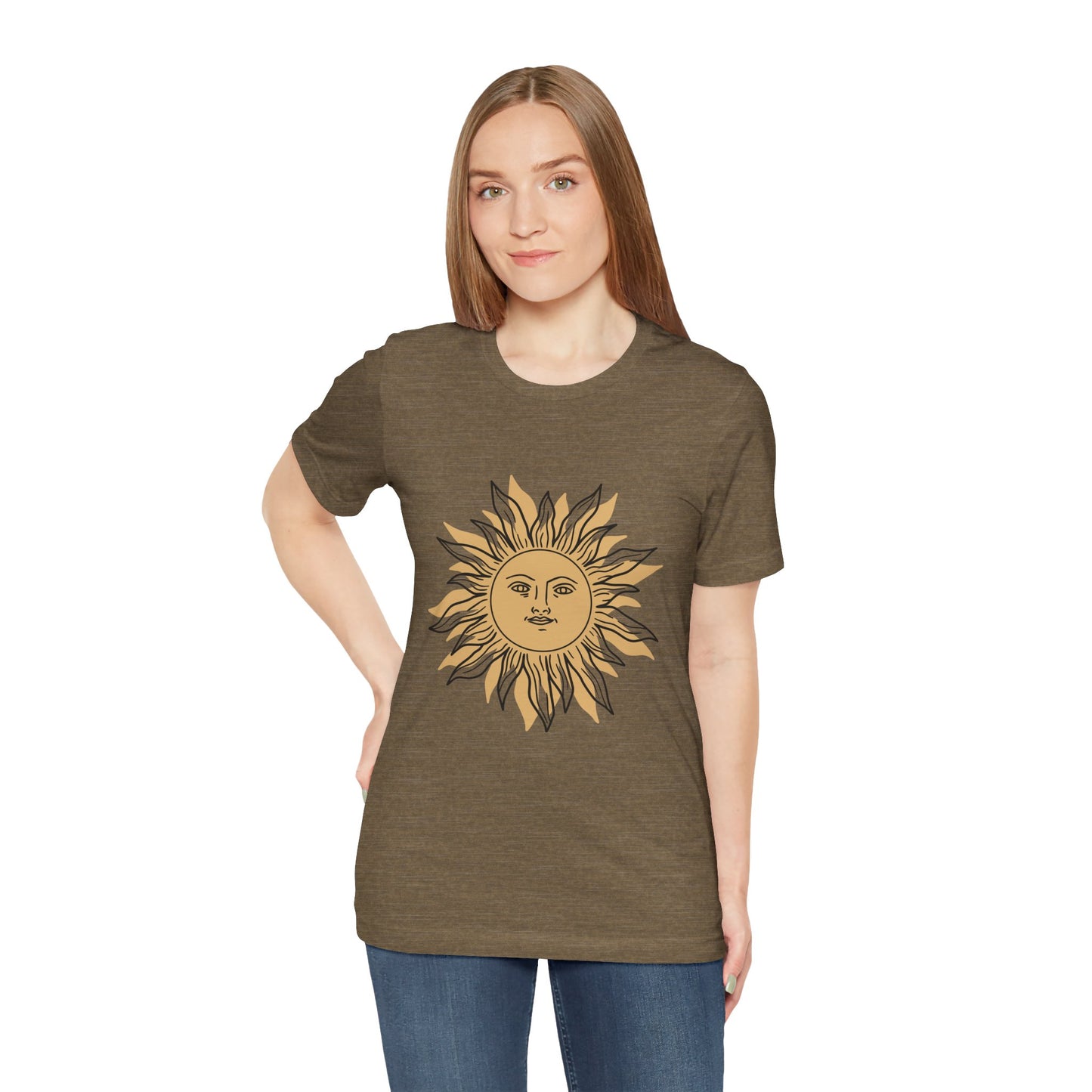 Sun Face T-shirt, Mystical Shirt, Boho T-shirt, Solar T-shirt, Moon and Stars T-Shirt, Bohemian T-shirt, Astrologic Shirt, Gift for Her