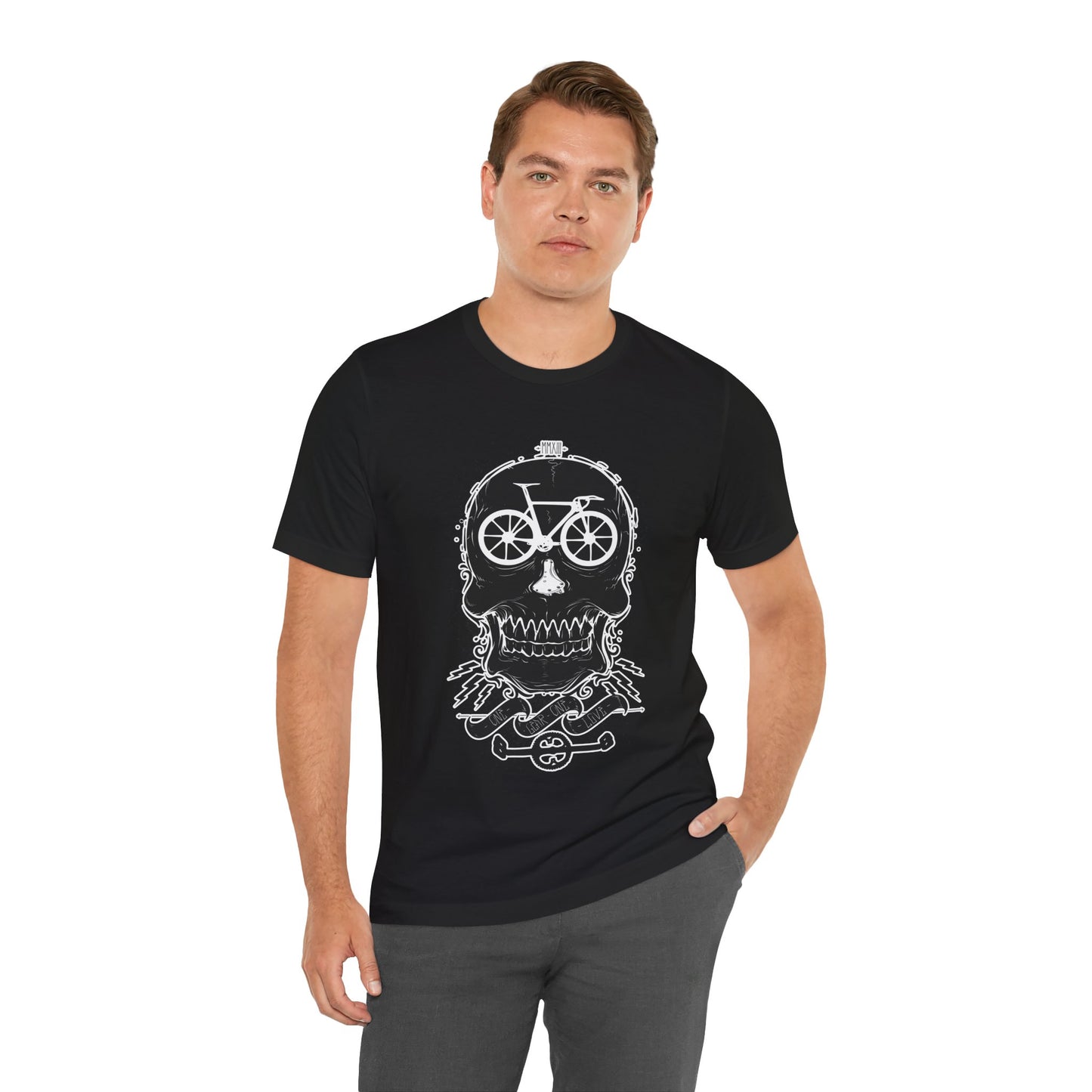 Bicycle Love T-shirt, Skull T-shirt, Shirt with Skull, Skull Head T-shirt, T-shirt with Bicycle, Horror Shirt, Humor T-Shirt