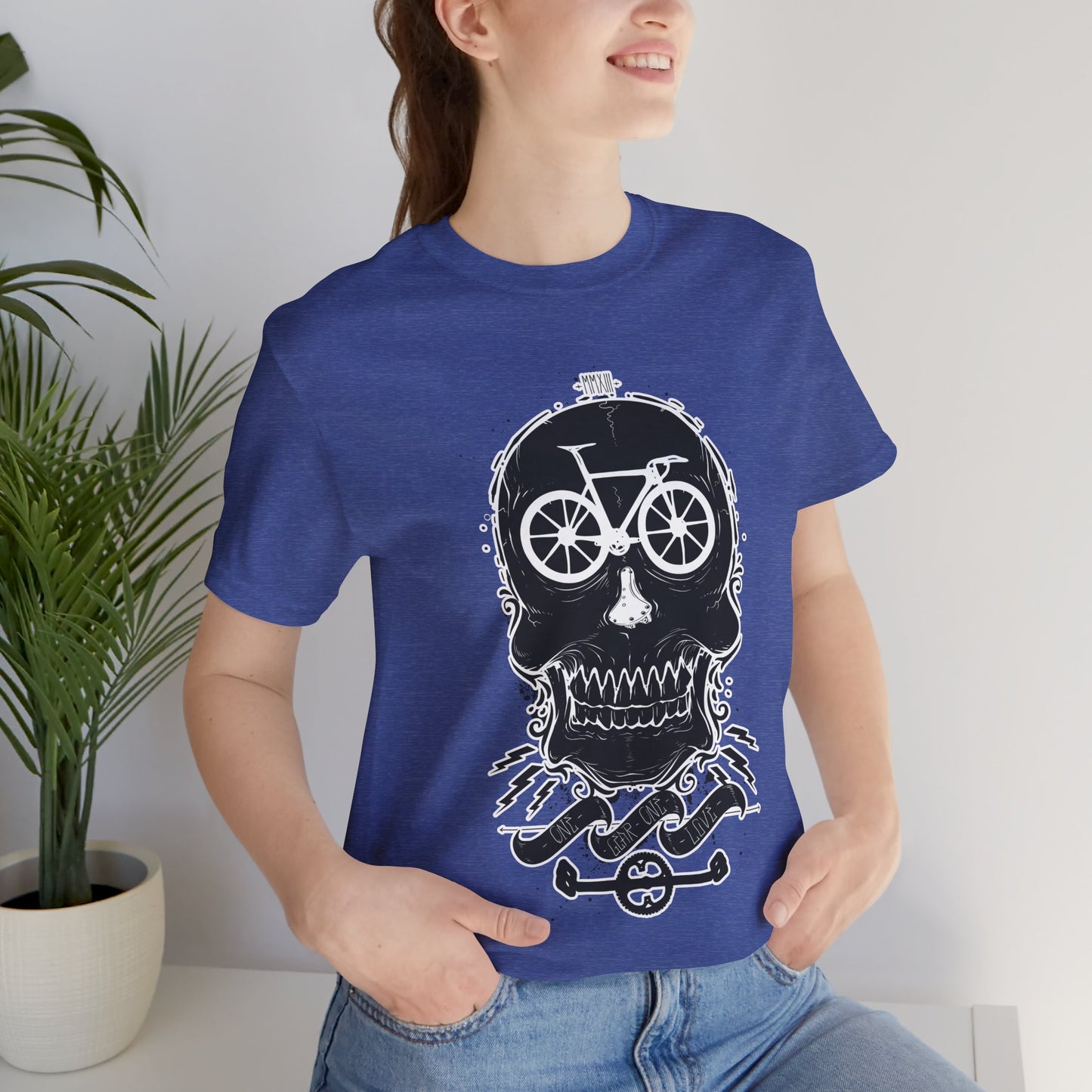 Bicycle Love T-shirt, Skull T-shirt, Shirt with Skull, Skull Head T-shirt, T-shirt with Bicycle, Horror Shirt, Humor T-Shirt