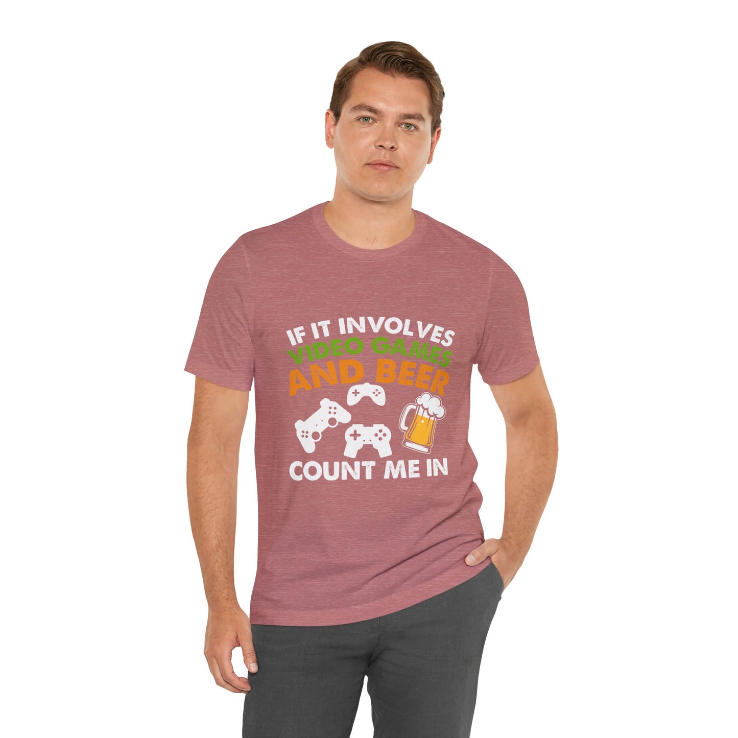 Video Games T-shirt, Gaming Shirt, Video Games and Beer Shirt, T-shirt for Gamers, Funny Gamer Shirts, Gift for Him, Funny Gaming Tee