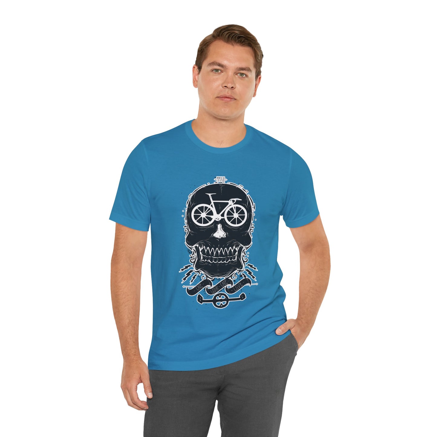 Bicycle Love T-shirt, Skull T-shirt, Shirt with Skull, Skull Head T-shirt, T-shirt with Bicycle, Horror Shirt, Humor T-Shirt