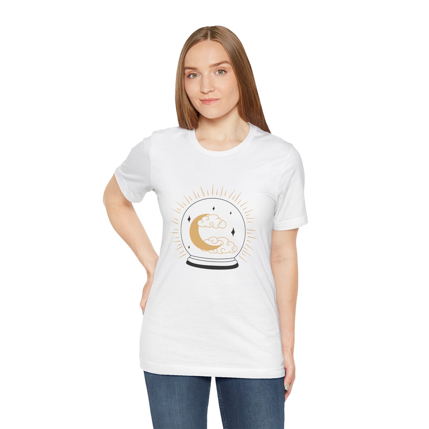 Celestial Crystal Ball T-shirt, Boho T-shirt, Inspirational T-shirt, Bohemian T-shirt, Moon and Stars T-Shirt, Gift Travel Shirt