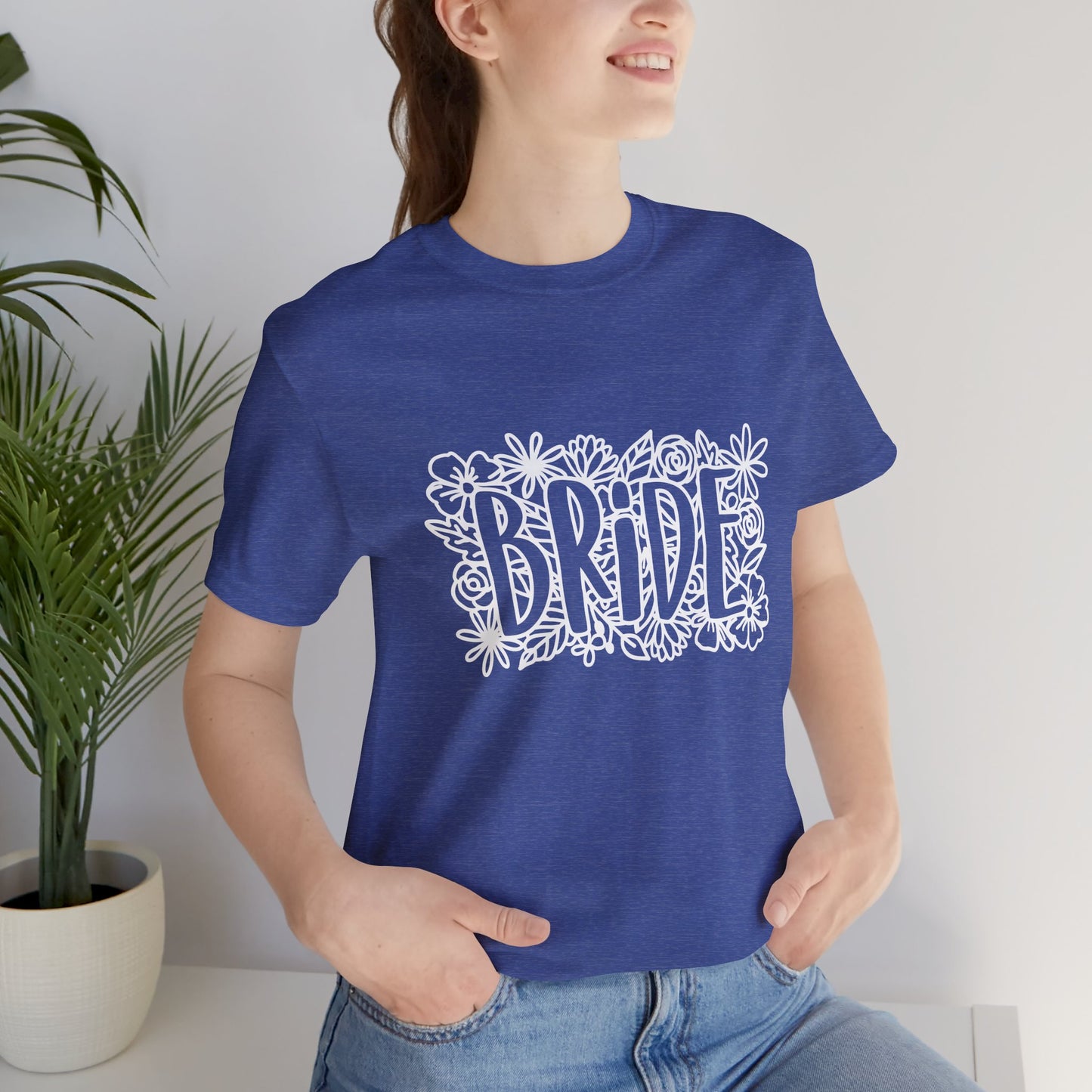 Floral Bride T-shirt, Bride Flowers Shirt, Wedding Shirt, Bride Tee, Bridal Shower Shirt, Gift Shirt for Bride, Bachelorette Party Shirt