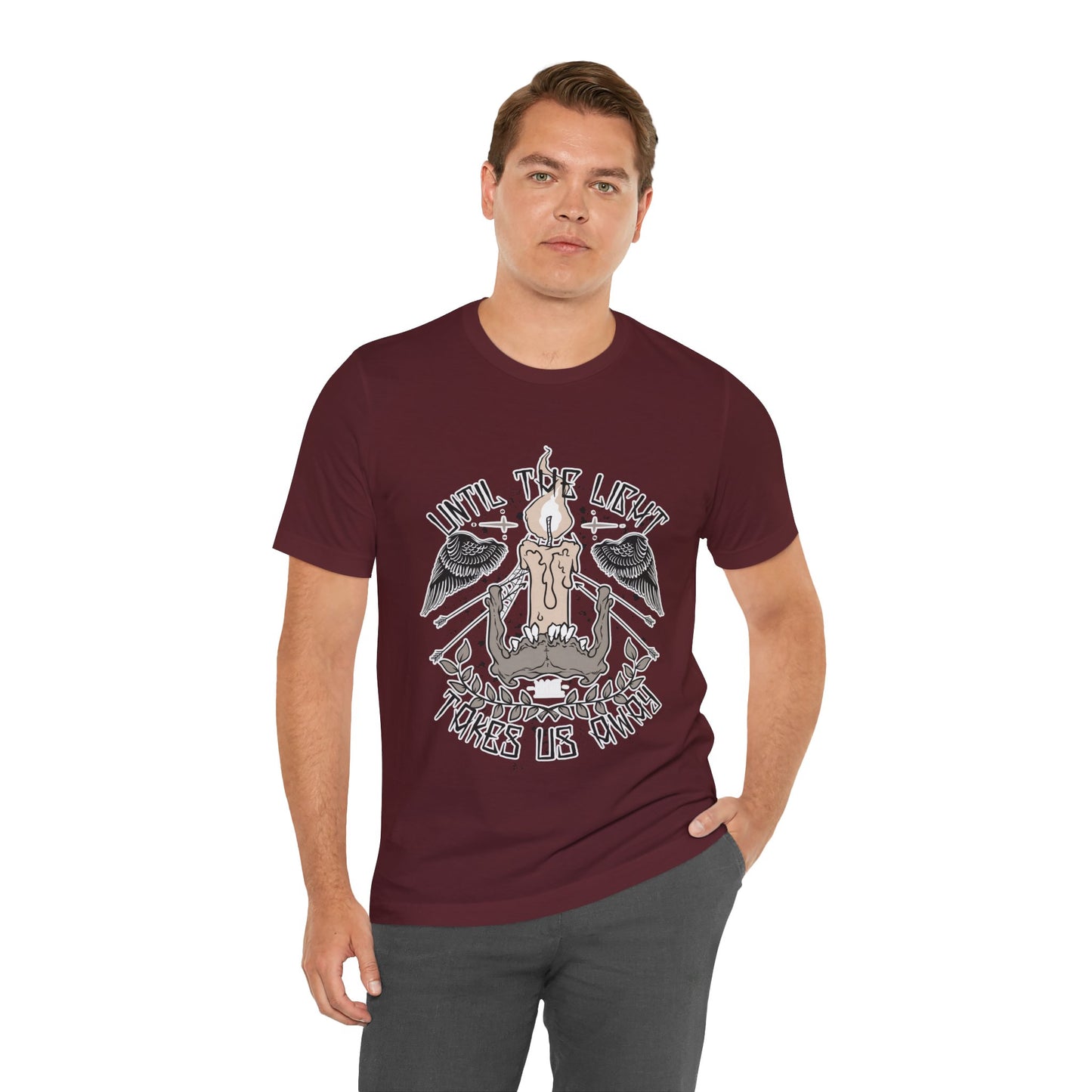 Until the Light Takes us Away T-shirt, Inspirational T-shirt, Skull Shirt, Heavy Metal Rock Shirt, Wings T-Shirt, Rockers T-shirt