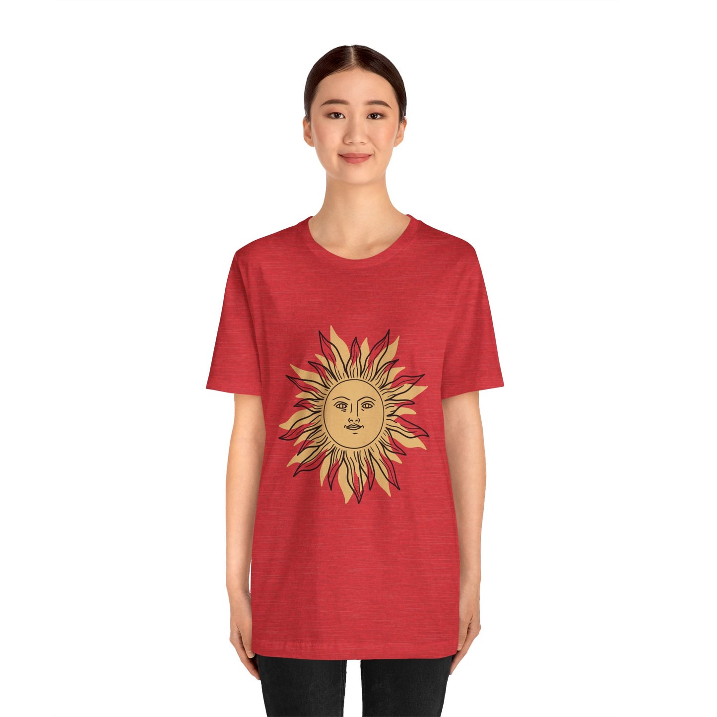 Sun Face T-shirt, Mystical Shirt, Boho T-shirt, Solar T-shirt, Moon and Stars T-Shirt, Bohemian T-shirt, Astrologic Shirt, Gift for Her