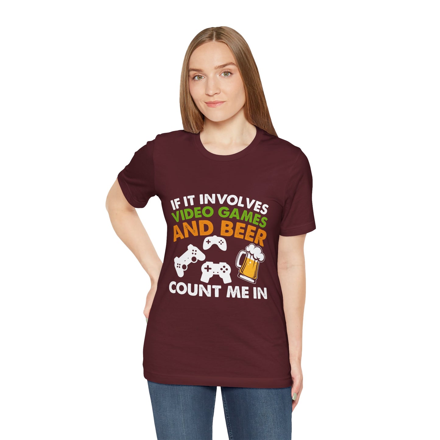 Video Games T-shirt, Gaming Shirt, Video Games and Beer Shirt, T-shirt for Gamers, Funny Gamer Shirts, Gift for Him, Funny Gaming Tee