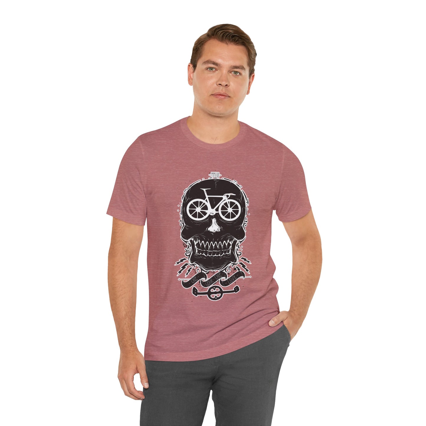 Bicycle Love T-shirt, Skull T-shirt, Shirt with Skull, Skull Head T-shirt, T-shirt with Bicycle, Horror Shirt, Humor T-Shirt
