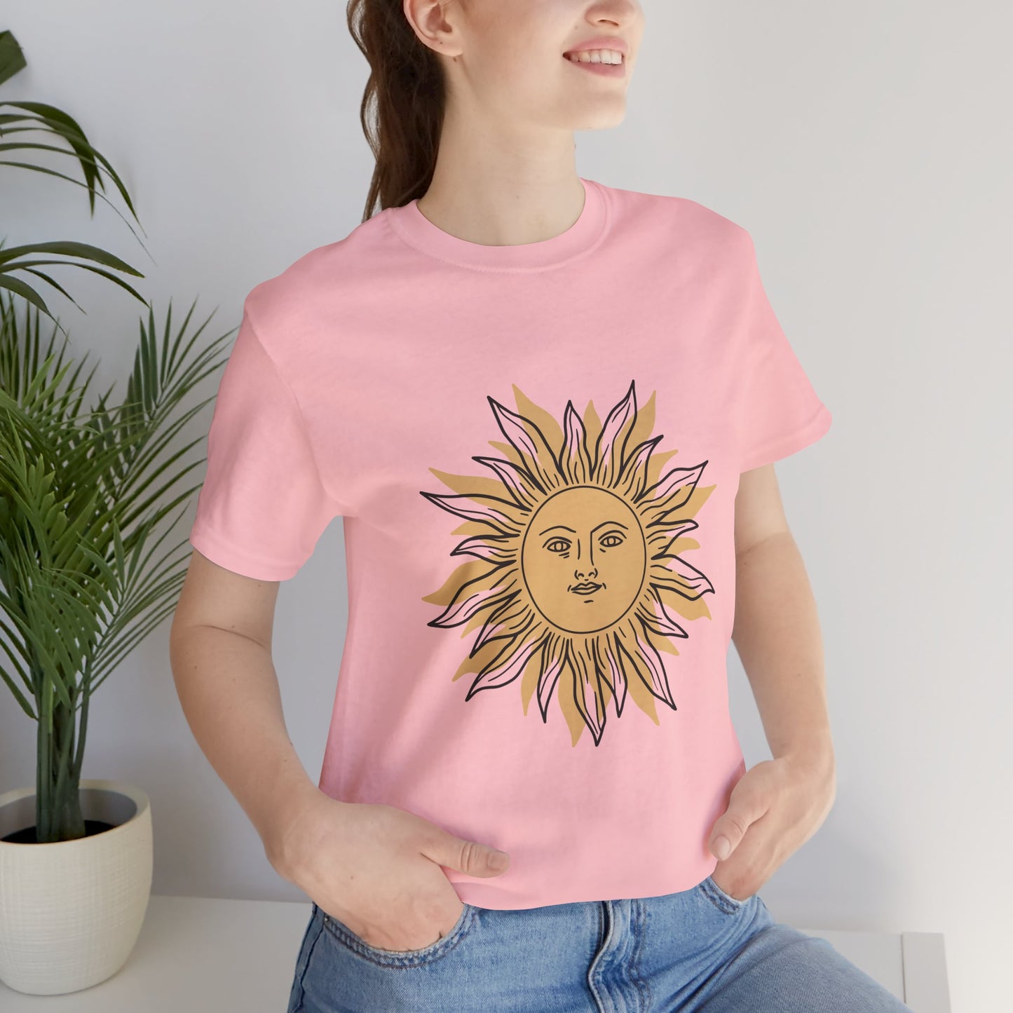Sun Face T-shirt, Mystical Shirt, Boho T-shirt, Solar T-shirt, Moon and Stars T-Shirt, Bohemian T-shirt, Astrologic Shirt, Gift for Her