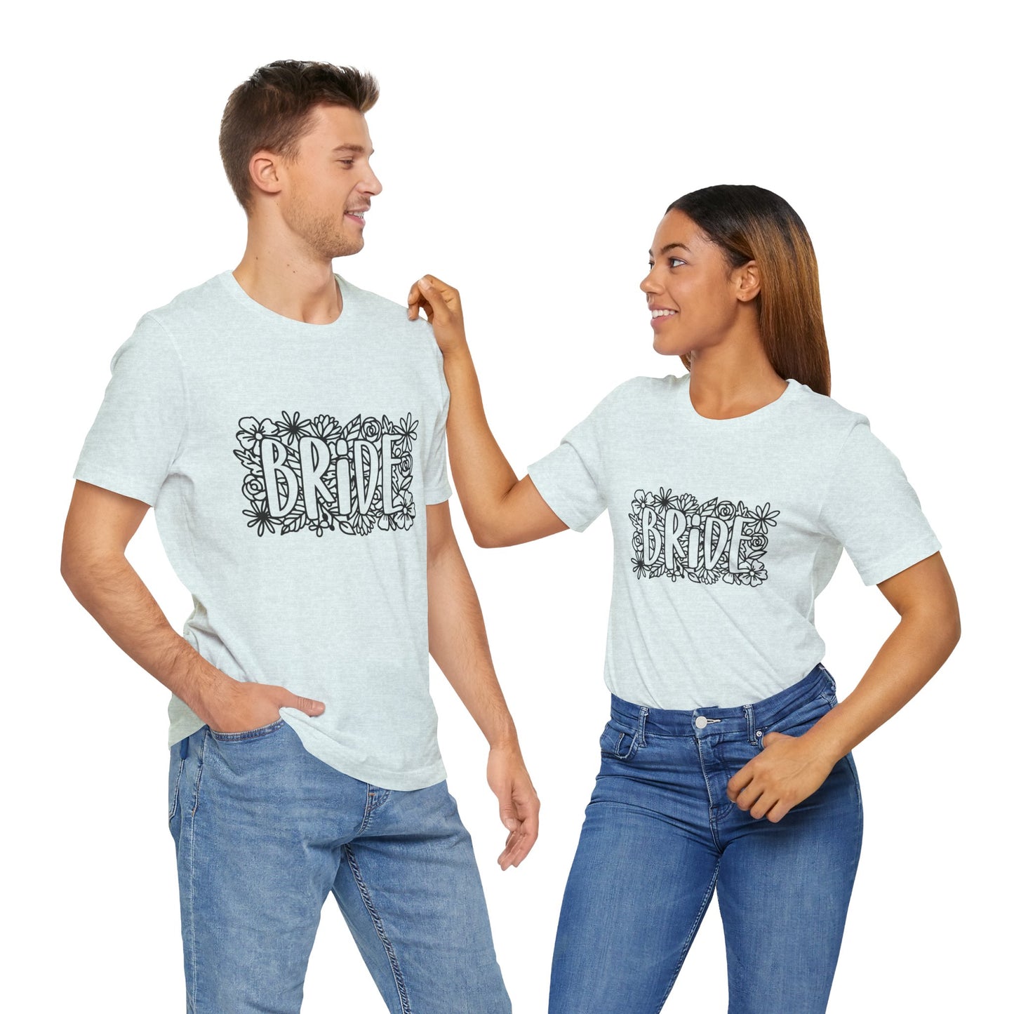Floral Bride T-shirt, Bride Flowers Shirt, Wedding Shirt, Bride Tee, Bridal Shower Shirt, Gift Shirt for Bride, Bachelorette Party Shirt