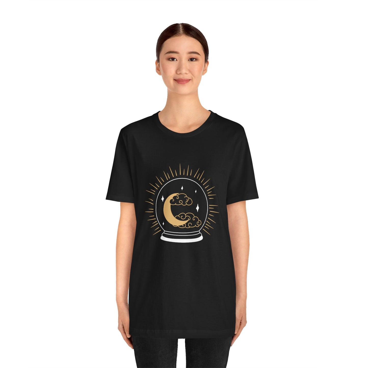 Celestial Crystal Ball T-shirt, Boho T-shirt, Inspirational T-shirt, Bohemian T-shirt, Moon and Stars T-Shirt, Gift Travel Shirt