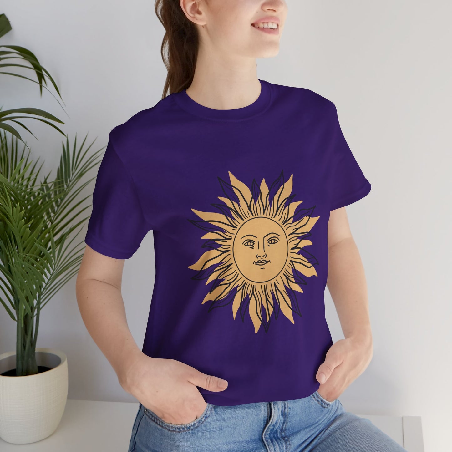 Sun Face T-shirt, Mystical Shirt, Boho T-shirt, Solar T-shirt, Moon and Stars T-Shirt, Bohemian T-shirt, Astrologic Shirt, Gift for Her