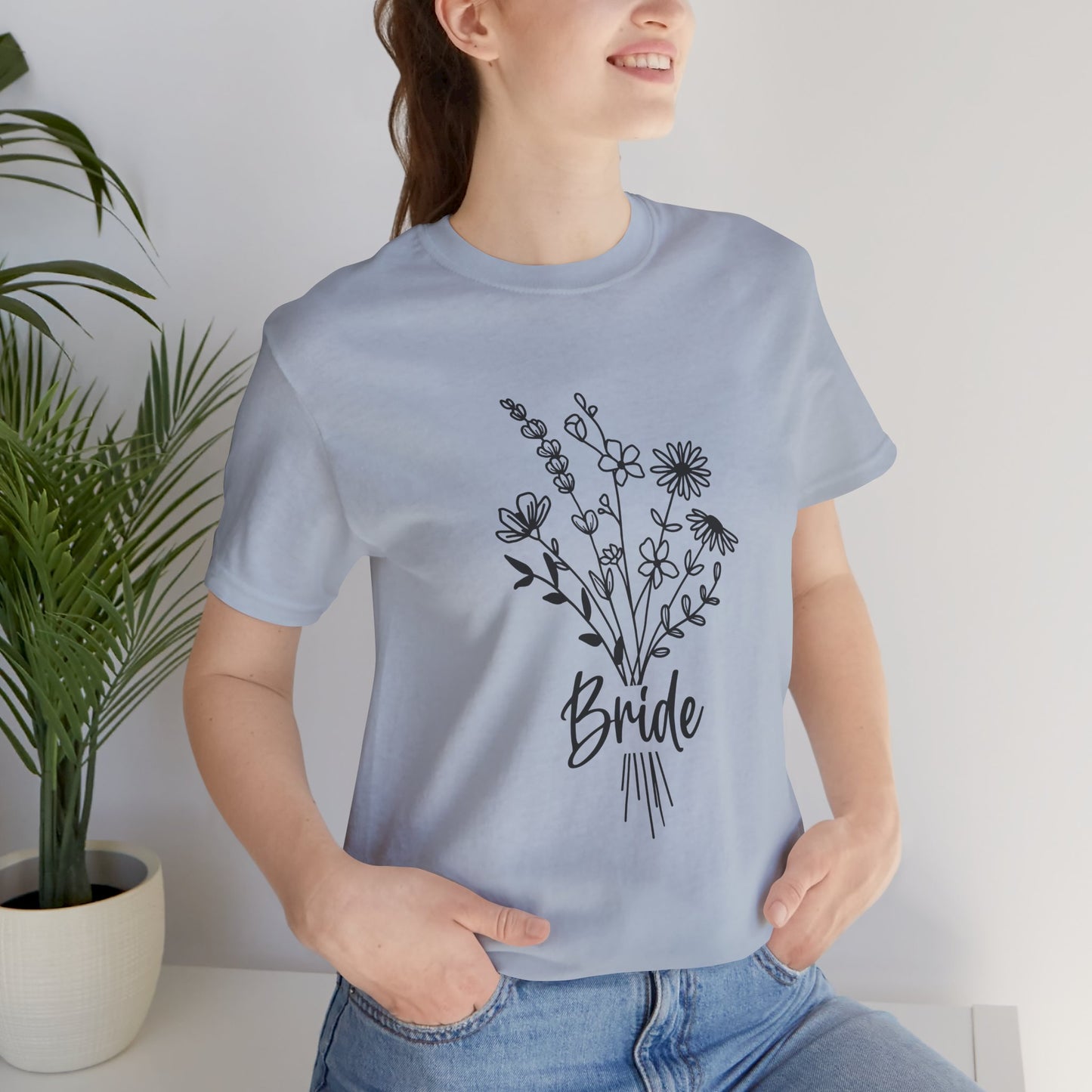 Bride T-shirt, Wedding Shirt, Wildflower Bouquet Floral Shirt, Bride Tee, Bachelorette Shirt, Gift Shirt for Bride, Bridal Shower Shirt