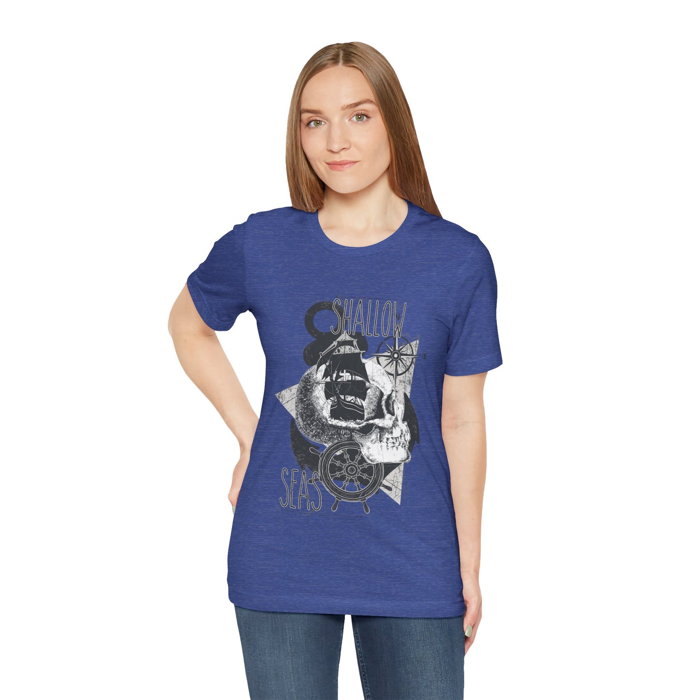 Shallow Seas T-shirt, Sea T-shirt, Nautical Shirt, Skull Shirt, T-shirt with Compass, Sea Shirt, Travel T-Shirt, Outdoors Shirt