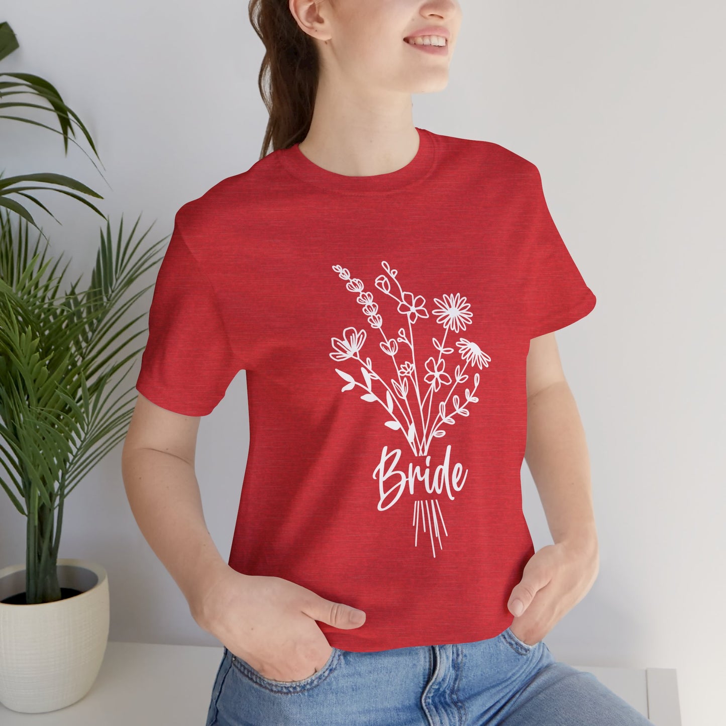 Bride T-shirt, Wedding Shirt, Wildflower Bouquet Floral Shirt, Bride Tee, Bachelorette Shirt, Gift Shirt for Bride, Bridal Shower Shirt