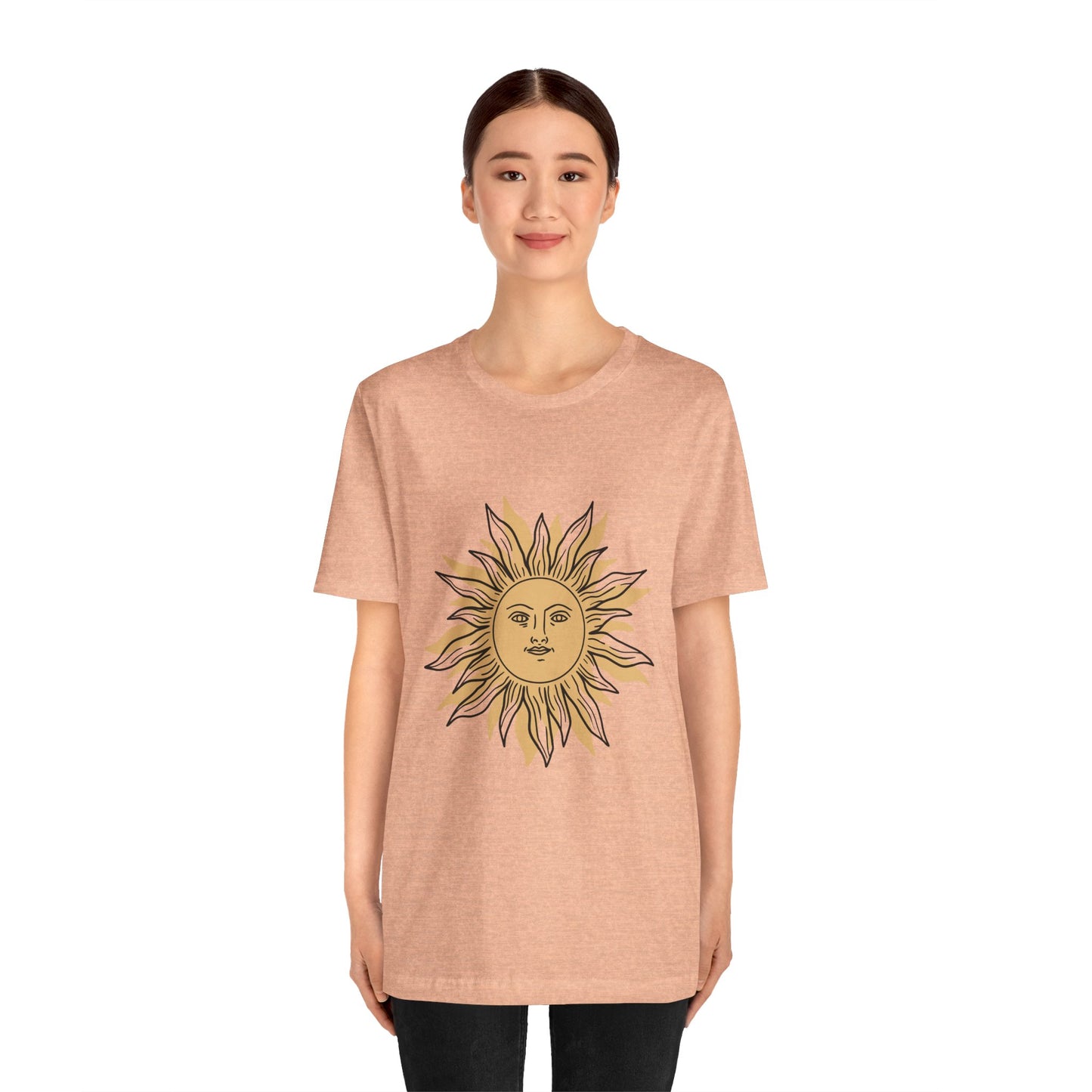 Sun Face T-shirt, Mystical Shirt, Boho T-shirt, Solar T-shirt, Moon and Stars T-Shirt, Bohemian T-shirt, Astrologic Shirt, Gift for Her