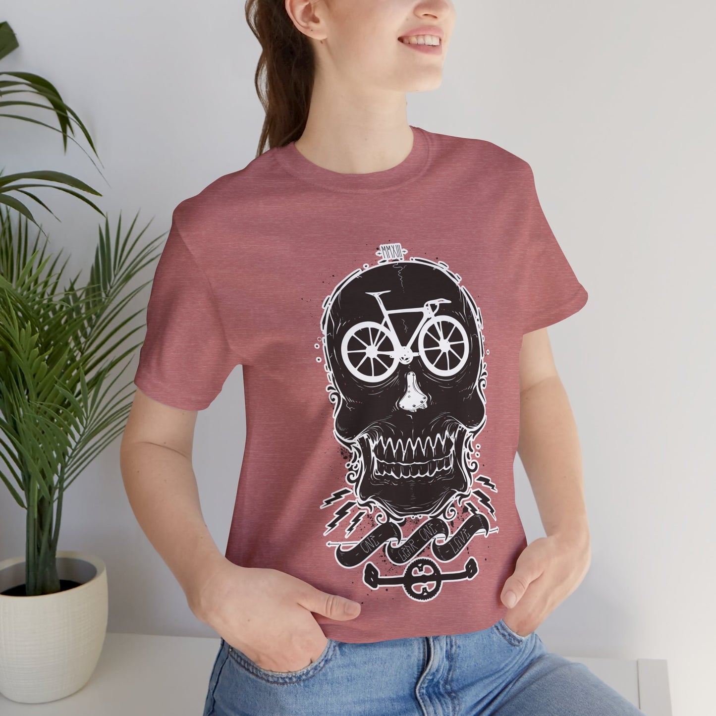 Bicycle Love T-shirt, Skull T-shirt, Shirt with Skull, Skull Head T-shirt, T-shirt with Bicycle, Horror Shirt, Humor T-Shirt