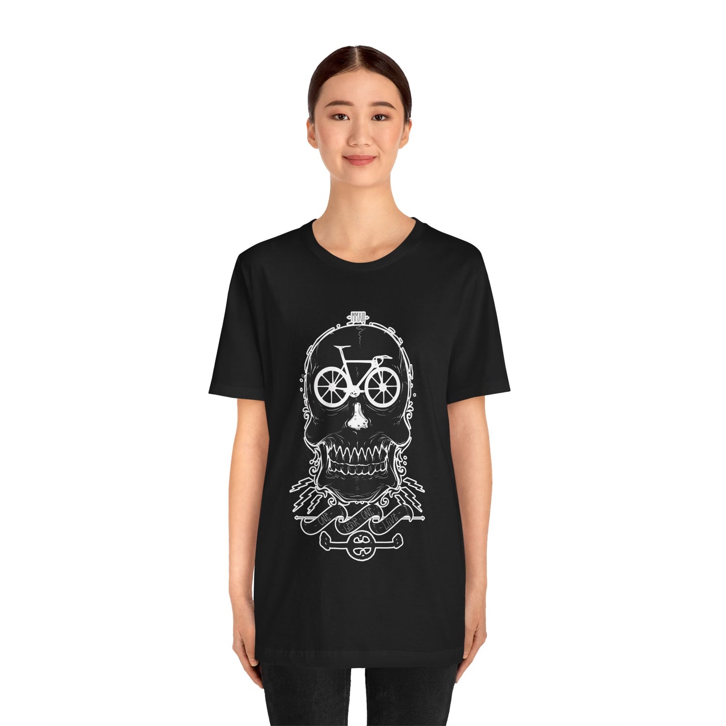Bicycle Love T-shirt, Skull T-shirt, Shirt with Skull, Skull Head T-shirt, T-shirt with Bicycle, Horror Shirt, Humor T-Shirt