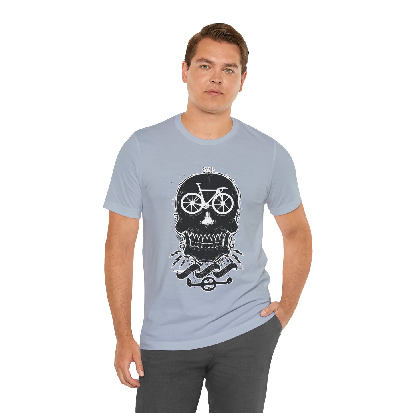 Bicycle Love T-shirt, Skull T-shirt, Shirt with Skull, Skull Head T-shirt, T-shirt with Bicycle, Horror Shirt, Humor T-Shirt