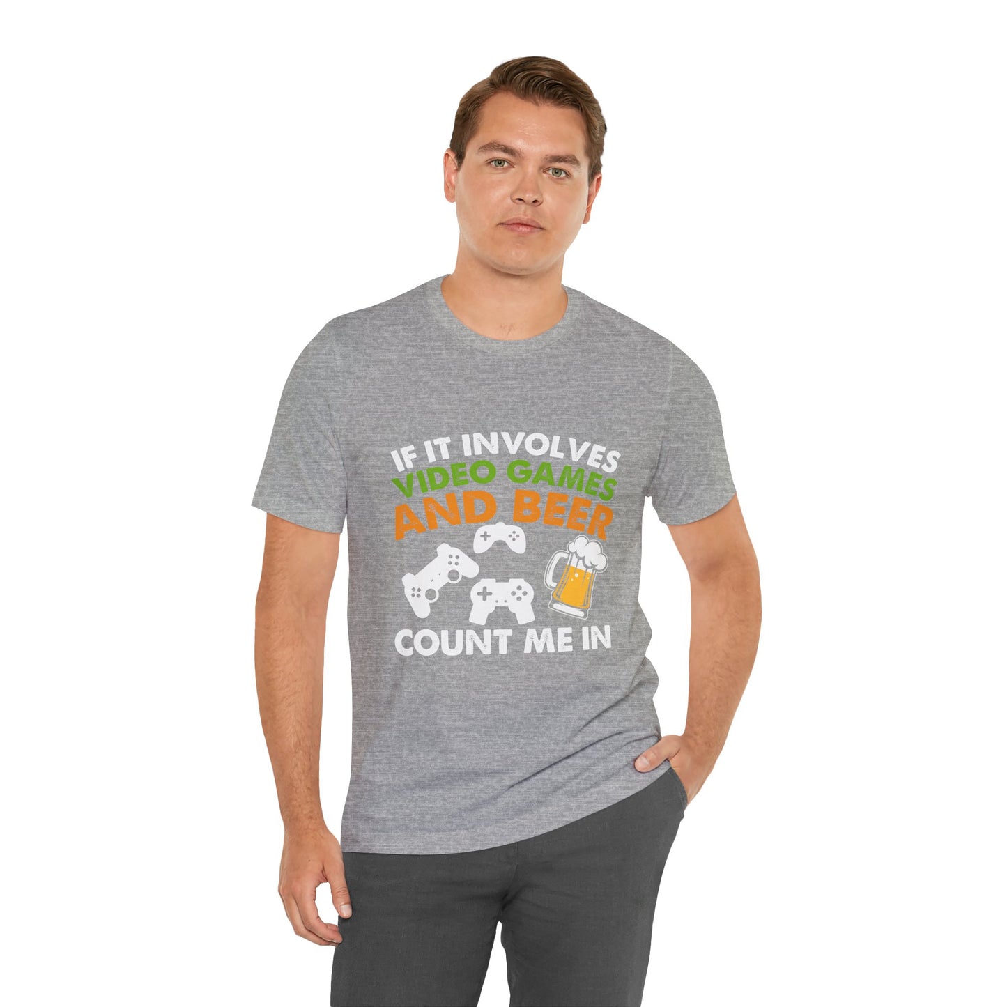 Video Games T-shirt, Gaming Shirt, Video Games and Beer Shirt, T-shirt for Gamers, Funny Gamer Shirts, Gift for Him, Funny Gaming Tee