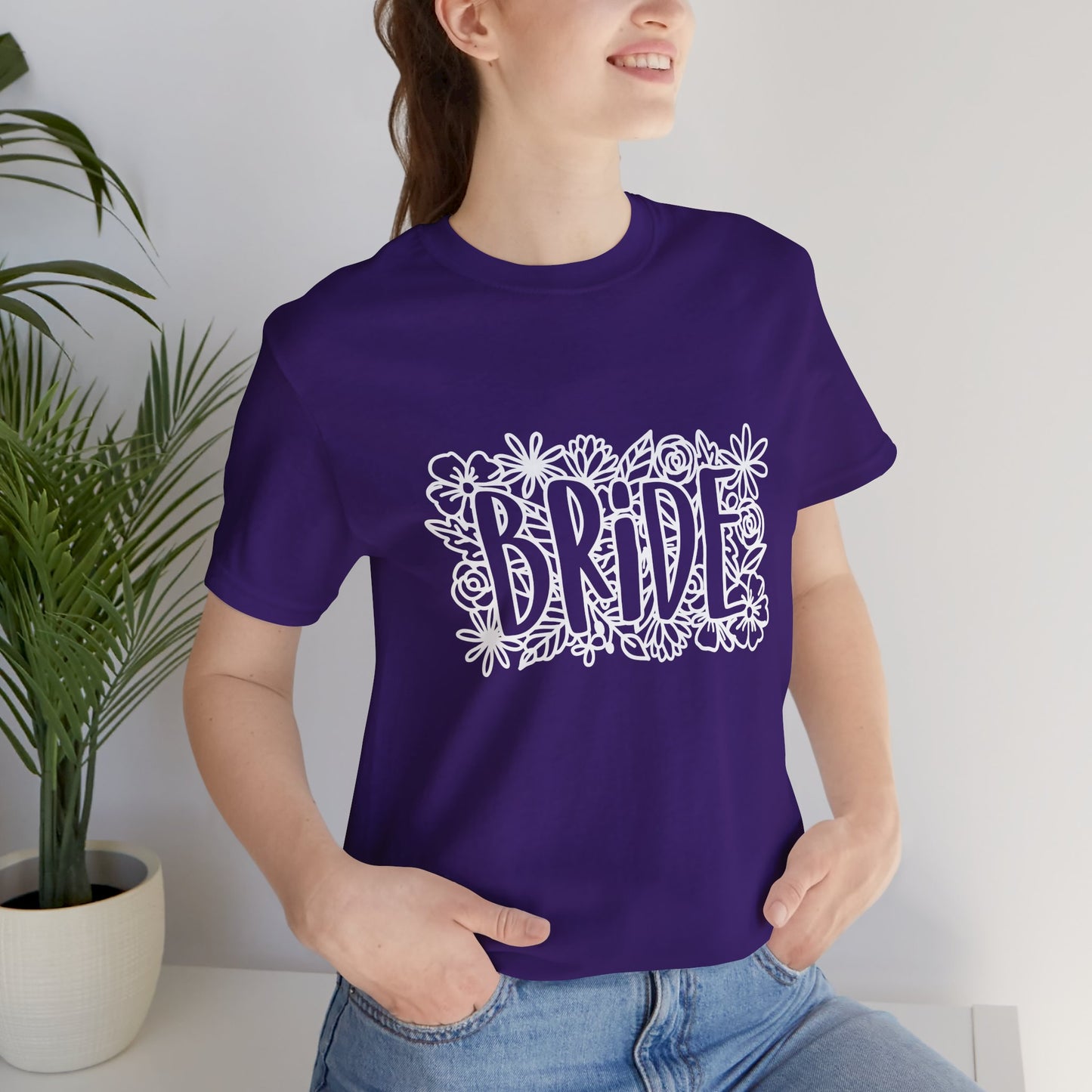 Floral Bride T-shirt, Bride Flowers Shirt, Wedding Shirt, Bride Tee, Bridal Shower Shirt, Gift Shirt for Bride, Bachelorette Party Shirt