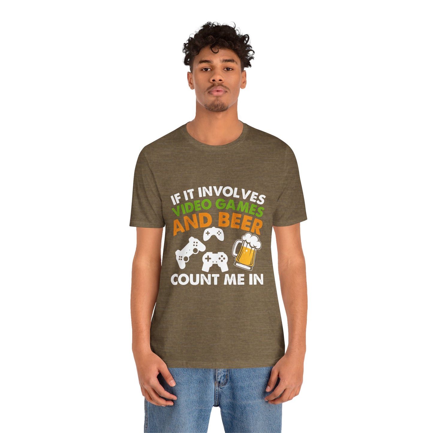 Video Games T-shirt, Gaming Shirt, Video Games and Beer Shirt, T-shirt for Gamers, Funny Gamer Shirts, Gift for Him, Funny Gaming Tee