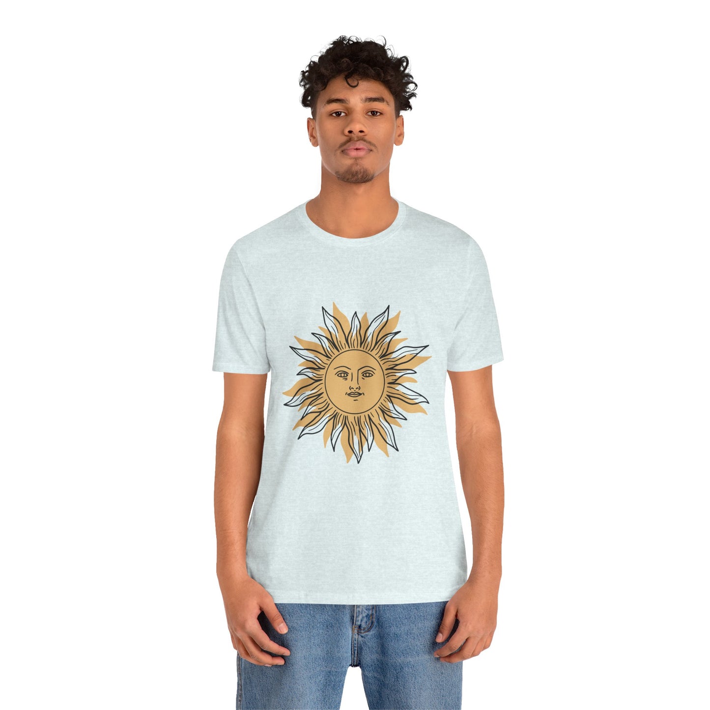 Sun Face T-shirt, Mystical Shirt, Boho T-shirt, Solar T-shirt, Moon and Stars T-Shirt, Bohemian T-shirt, Astrologic Shirt, Gift for Her