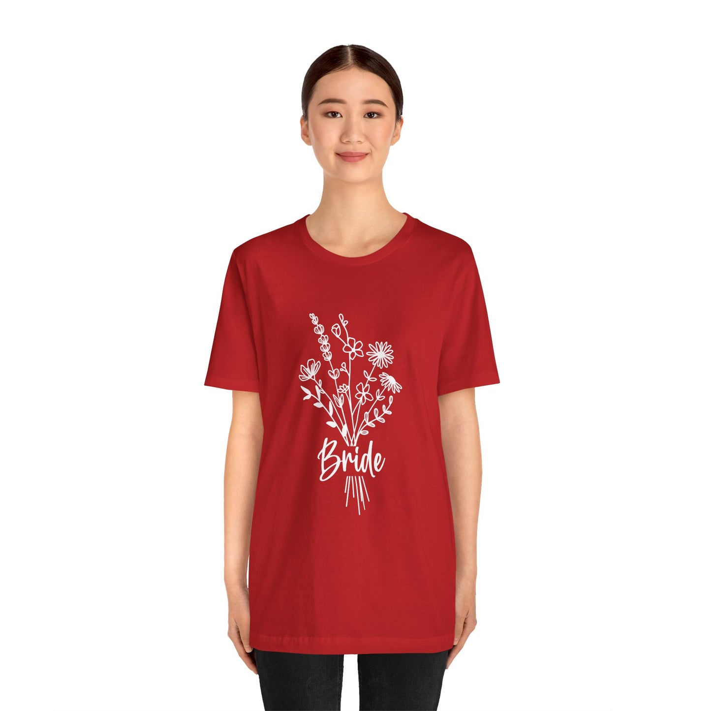 Bride T-shirt, Wedding Shirt, Wildflower Bouquet Floral Shirt, Bride Tee, Bachelorette Shirt, Gift Shirt for Bride, Bridal Shower Shirt