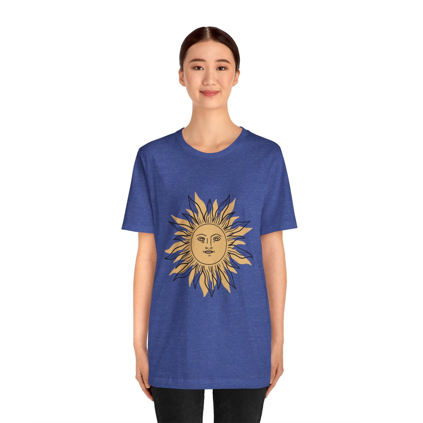 Sun Face T-shirt, Mystical Shirt, Boho T-shirt, Solar T-shirt, Moon and Stars T-Shirt, Bohemian T-shirt, Astrologic Shirt, Gift for Her