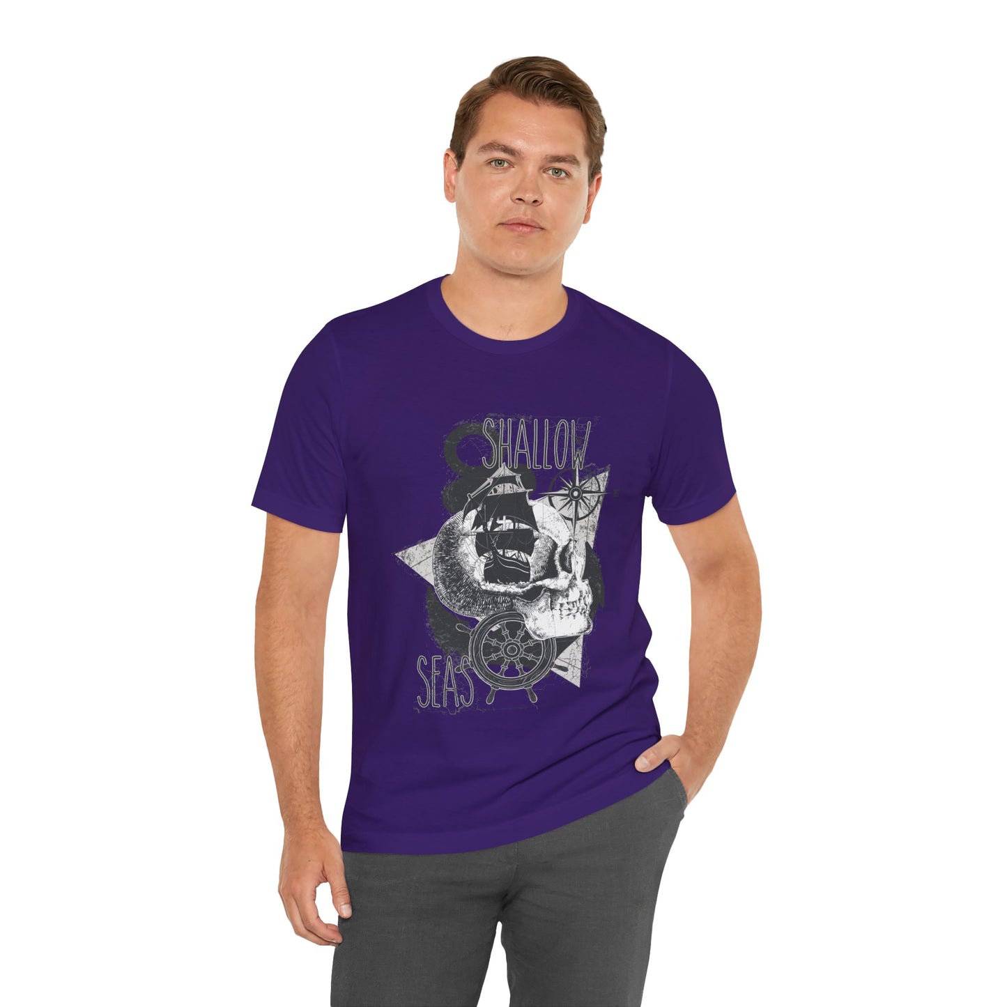 Shallow Seas T-shirt, Sea T-shirt, Nautical Shirt, Skull Shirt, T-shirt with Compass, Sea Shirt, Travel T-Shirt, Outdoors Shirt