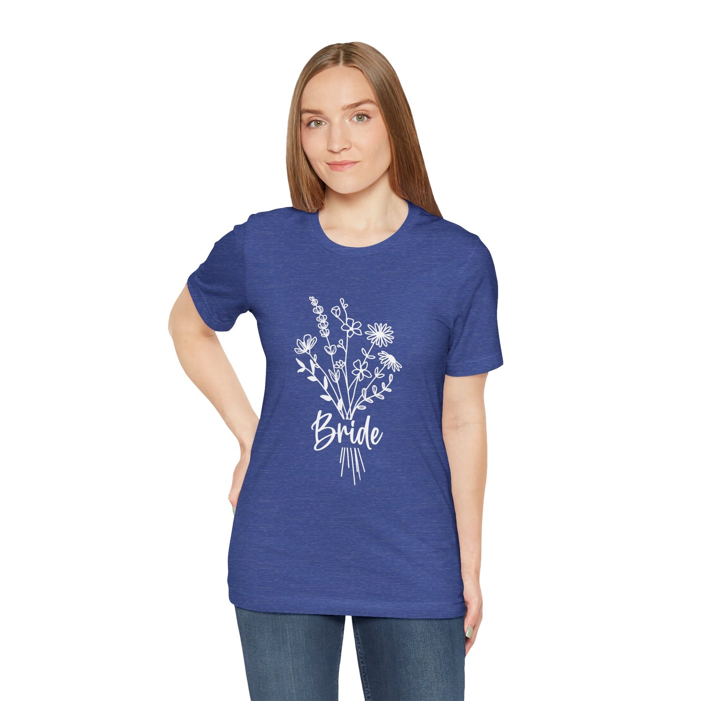 Bride T-shirt, Wedding Shirt, Wildflower Bouquet Floral Shirt, Bride Tee, Bachelorette Shirt, Gift Shirt for Bride, Bridal Shower Shirt