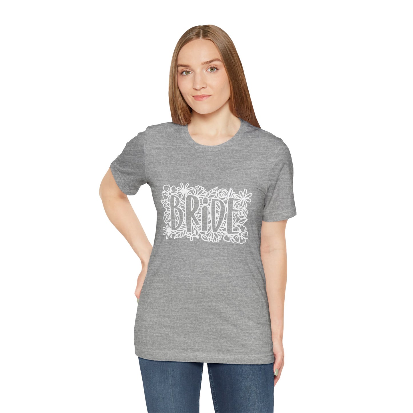 Floral Bride T-shirt, Bride Flowers Shirt, Wedding Shirt, Bride Tee, Bridal Shower Shirt, Gift Shirt for Bride, Bachelorette Party Shirt