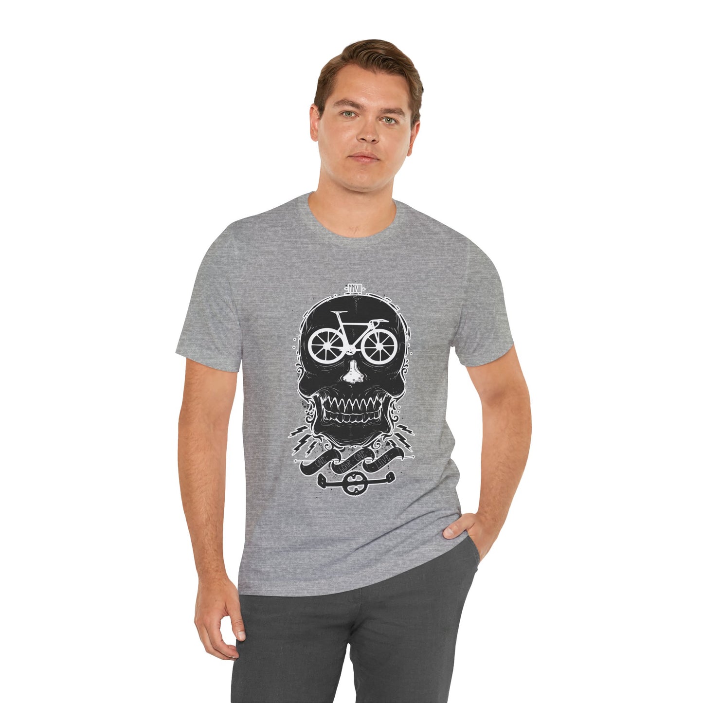 Bicycle Love T-shirt, Skull T-shirt, Shirt with Skull, Skull Head T-shirt, T-shirt with Bicycle, Horror Shirt, Humor T-Shirt