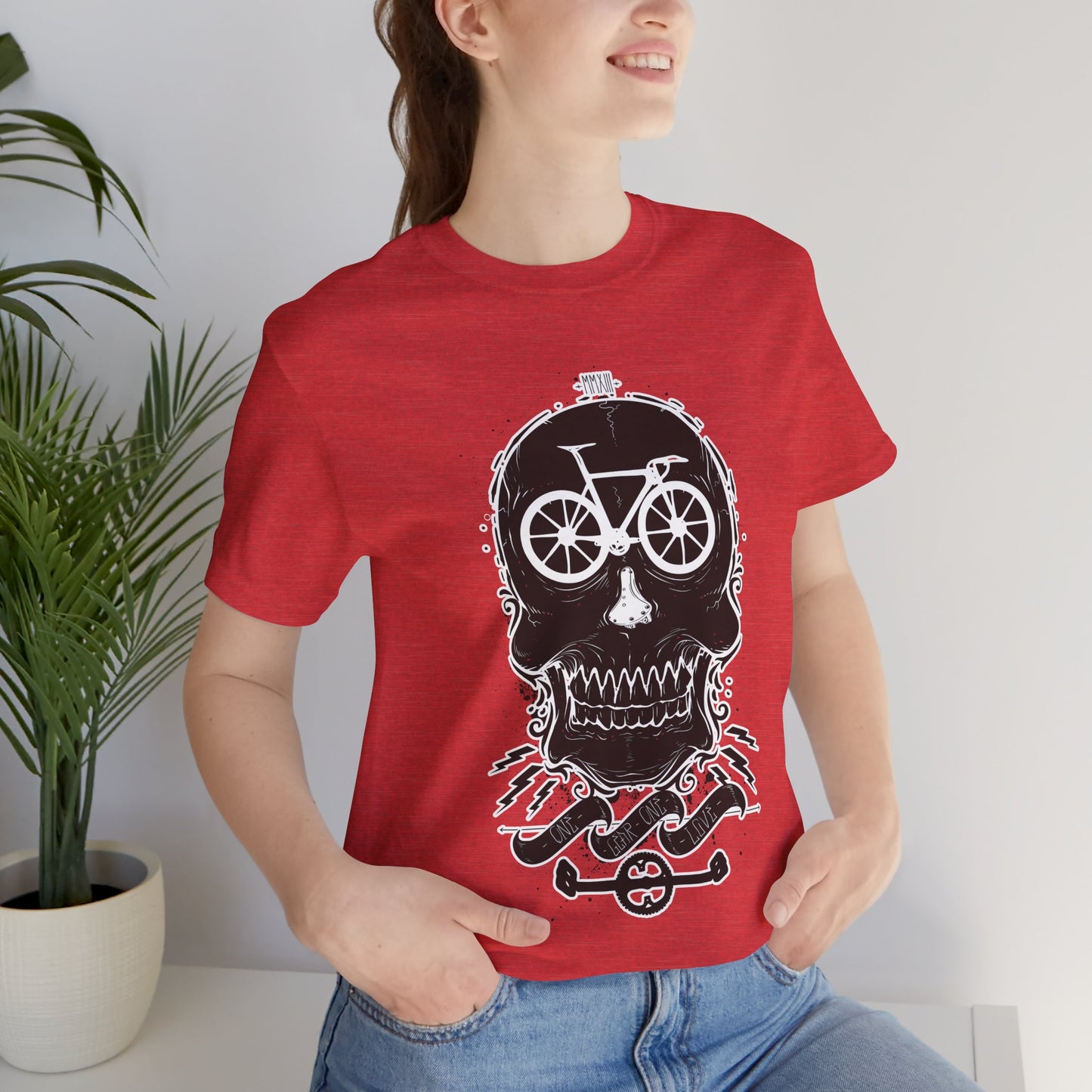 Bicycle Love T-shirt, Skull T-shirt, Shirt with Skull, Skull Head T-shirt, T-shirt with Bicycle, Horror Shirt, Humor T-Shirt