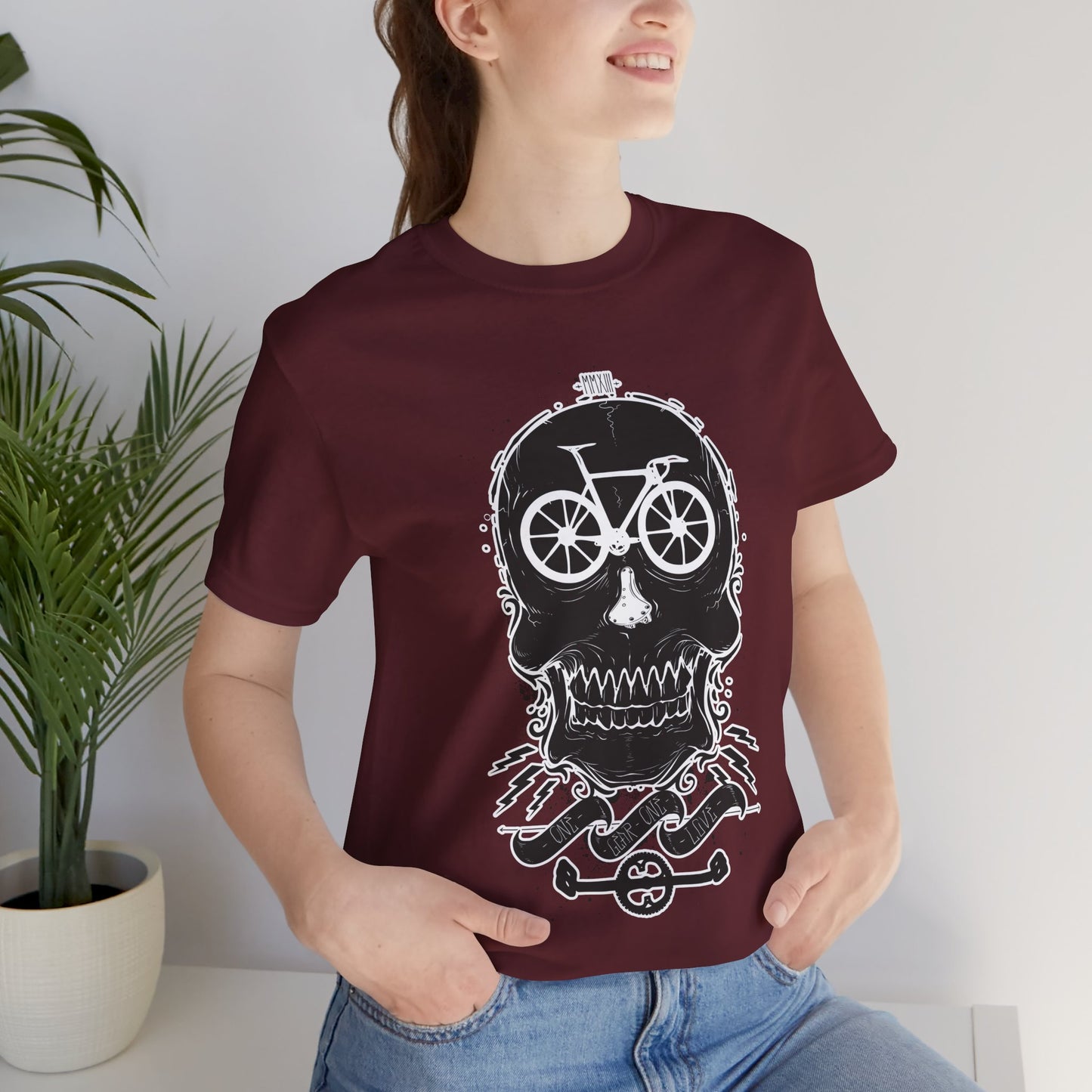 Bicycle Love T-shirt, Skull T-shirt, Shirt with Skull, Skull Head T-shirt, T-shirt with Bicycle, Horror Shirt, Humor T-Shirt