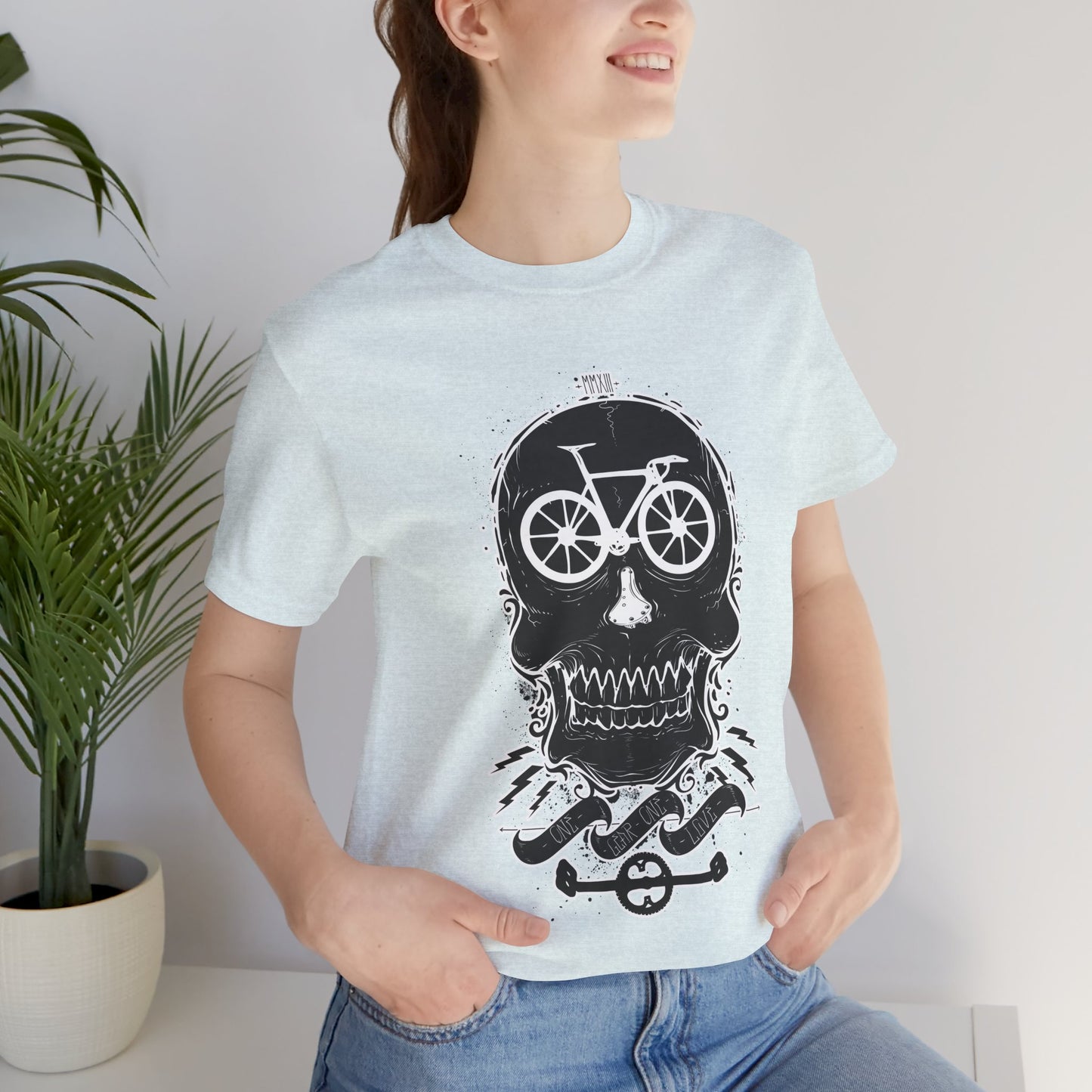 Bicycle Love T-shirt, Skull T-shirt, Shirt with Skull, Skull Head T-shirt, T-shirt with Bicycle, Horror Shirt, Humor T-Shirt
