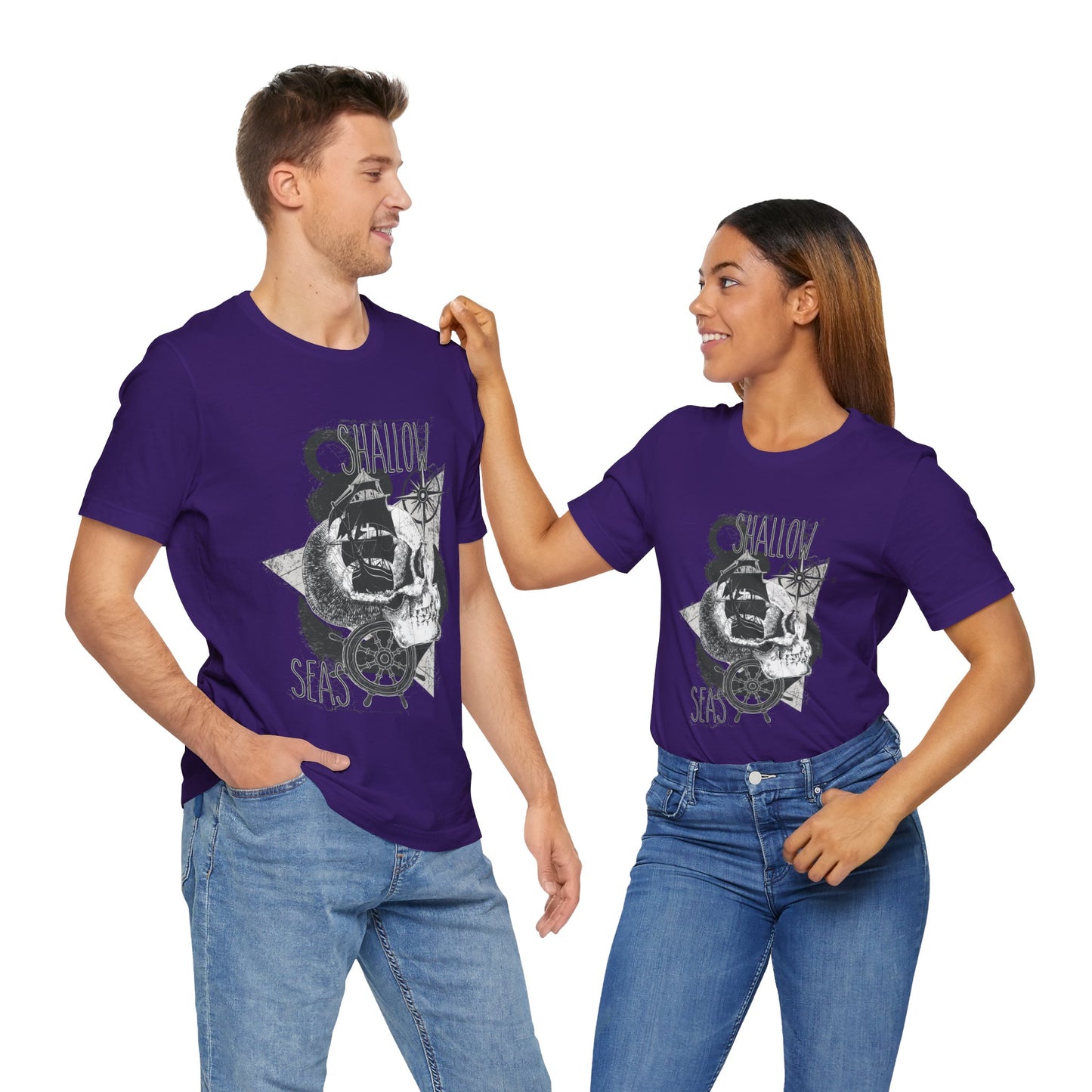 Shallow Seas T-shirt, Sea T-shirt, Nautical Shirt, Skull Shirt, T-shirt with Compass, Sea Shirt, Travel T-Shirt, Outdoors Shirt