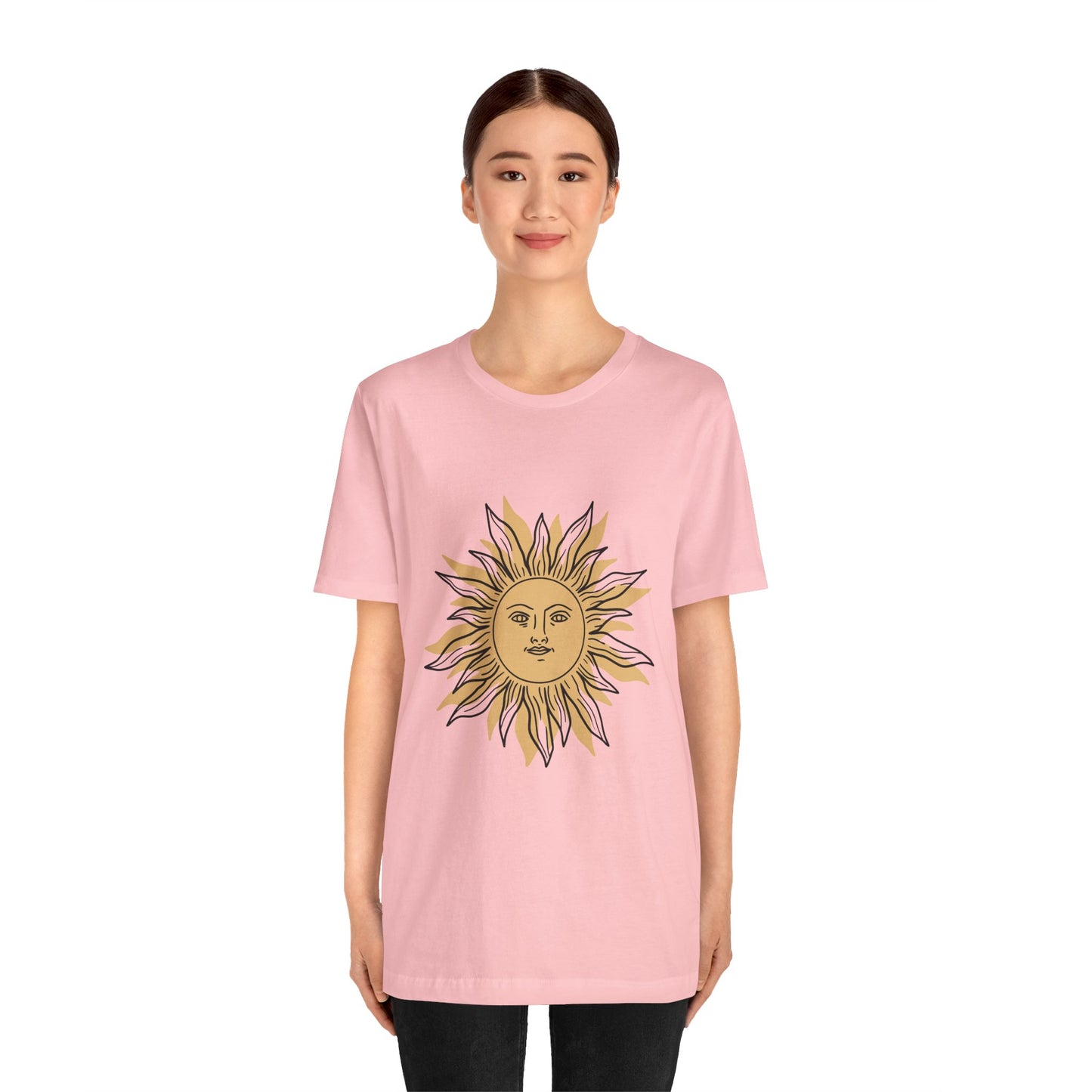 Sun Face T-shirt, Mystical Shirt, Boho T-shirt, Solar T-shirt, Moon and Stars T-Shirt, Bohemian T-shirt, Astrologic Shirt, Gift for Her