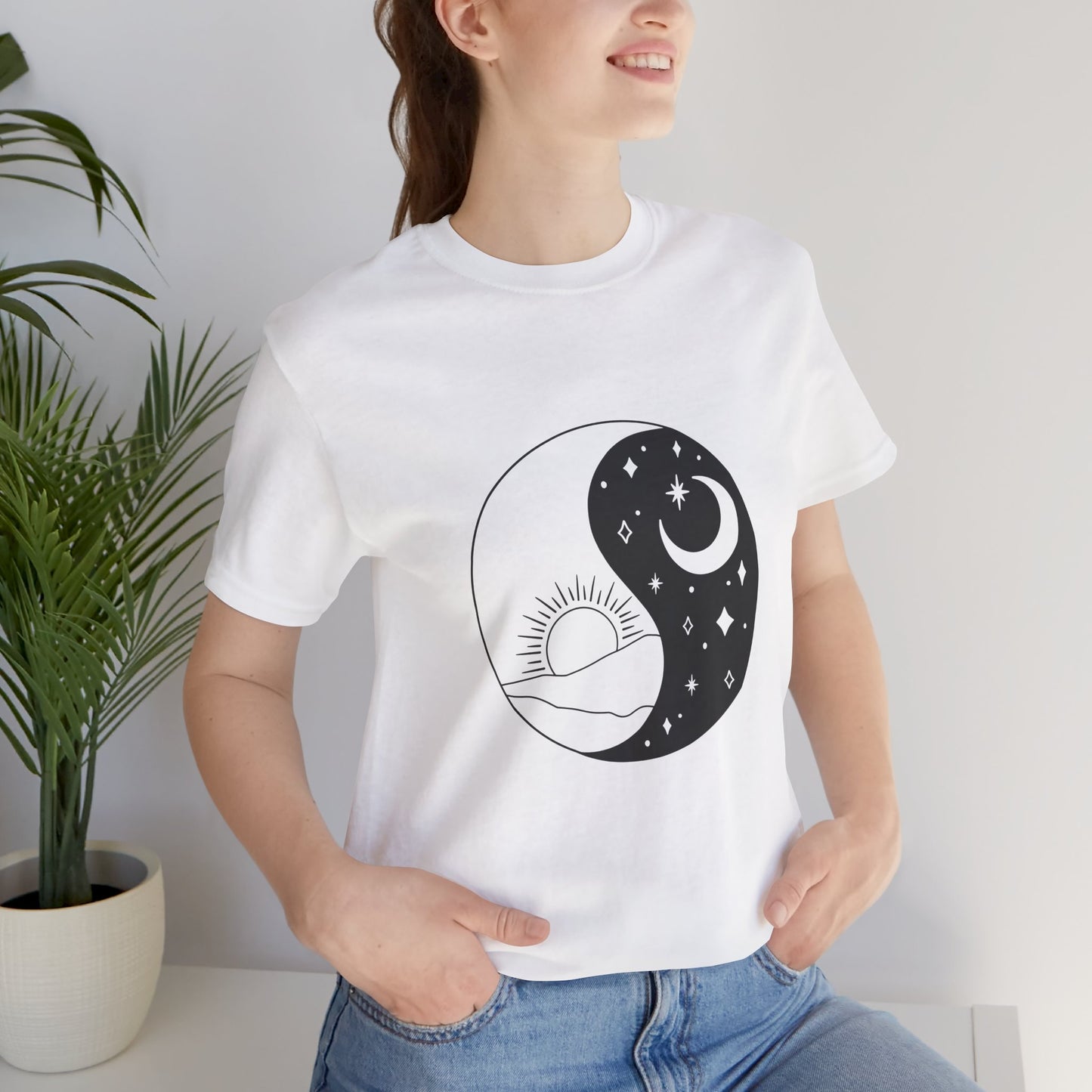 Ying Yang T-shirt, Sun and Moon Shirt, Mystical Shirt, Boho T-shirt, Mystics Shirt, Bohemian T-shirt, Gift Shirt for Her