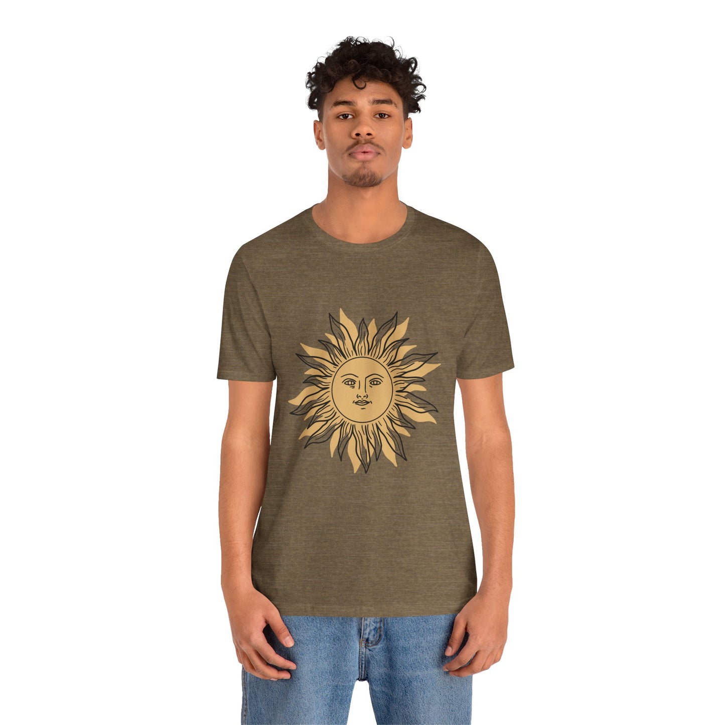Sun Face T-shirt, Mystical Shirt, Boho T-shirt, Solar T-shirt, Moon and Stars T-Shirt, Bohemian T-shirt, Astrologic Shirt, Gift for Her