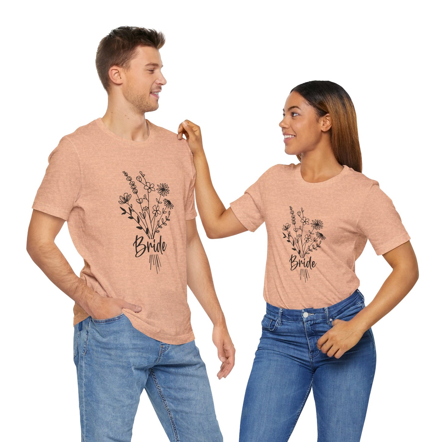 Bride T-shirt, Wedding Shirt, Wildflower Bouquet Floral Shirt, Bride Tee, Bachelorette Shirt, Gift Shirt for Bride, Bridal Shower Shirt