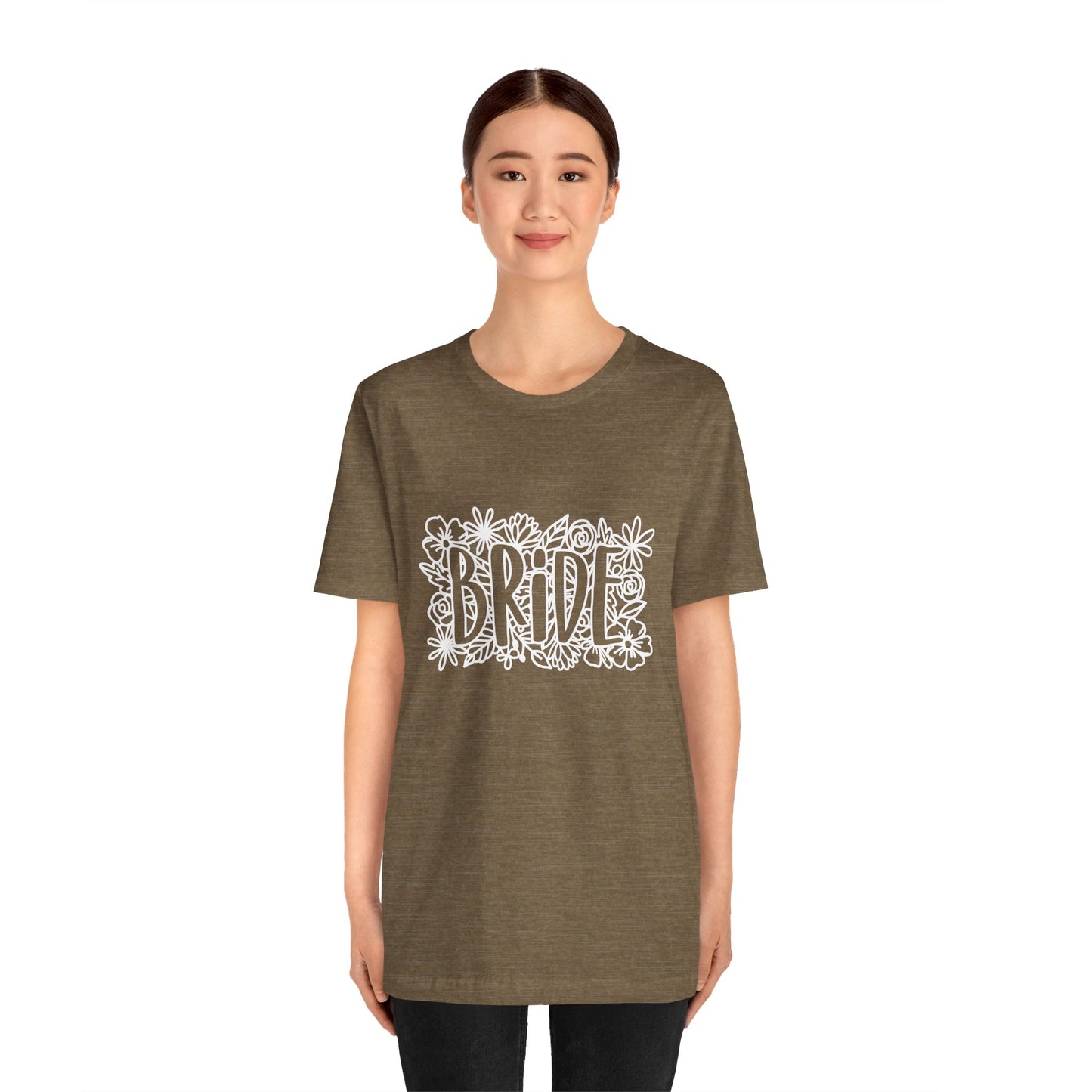 Floral Bride T-shirt, Bride Flowers Shirt, Wedding Shirt, Bride Tee, Bridal Shower Shirt, Gift Shirt for Bride, Bachelorette Party Shirt
