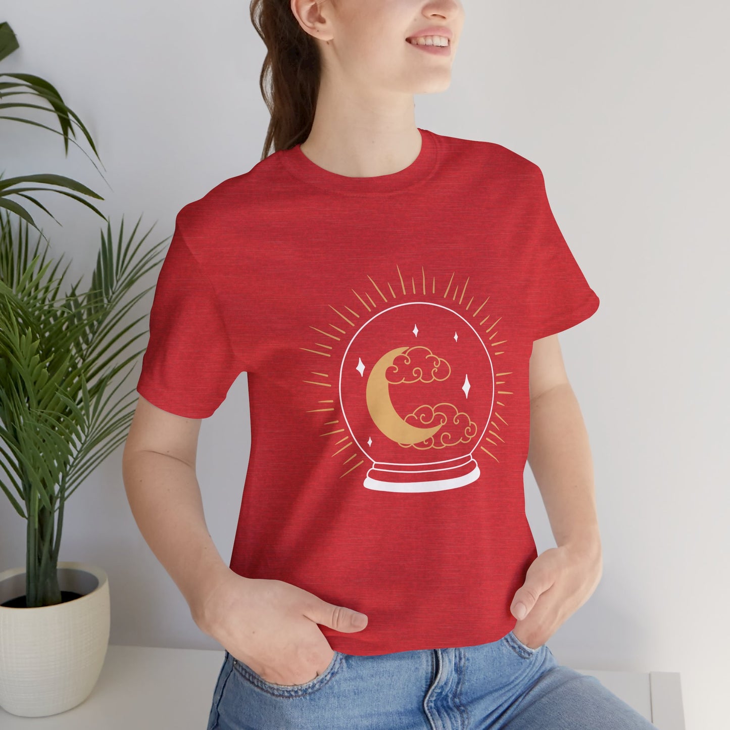 Celestial Crystal Ball T-shirt, Boho T-shirt, Inspirational T-shirt, Bohemian T-shirt, Moon and Stars T-Shirt, Gift Travel Shirt