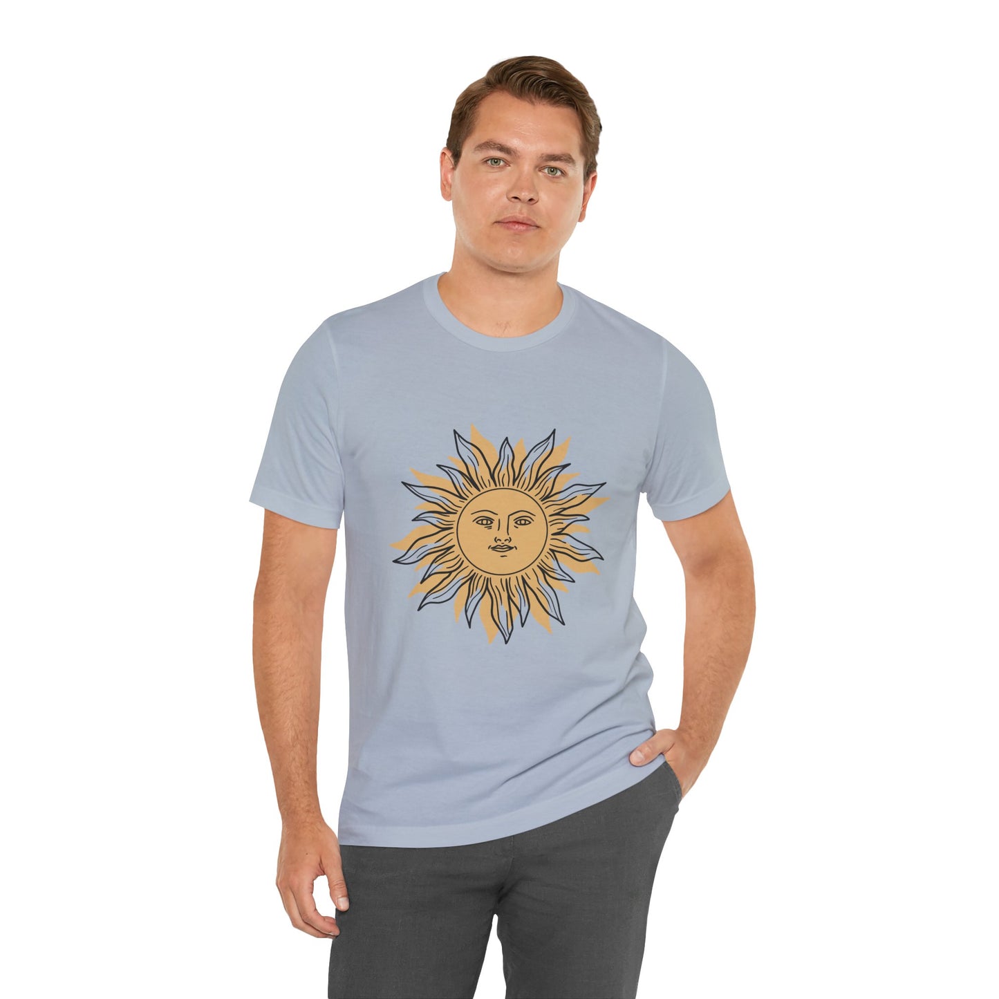 Sun Face T-shirt, Mystical Shirt, Boho T-shirt, Solar T-shirt, Moon and Stars T-Shirt, Bohemian T-shirt, Astrologic Shirt, Gift for Her