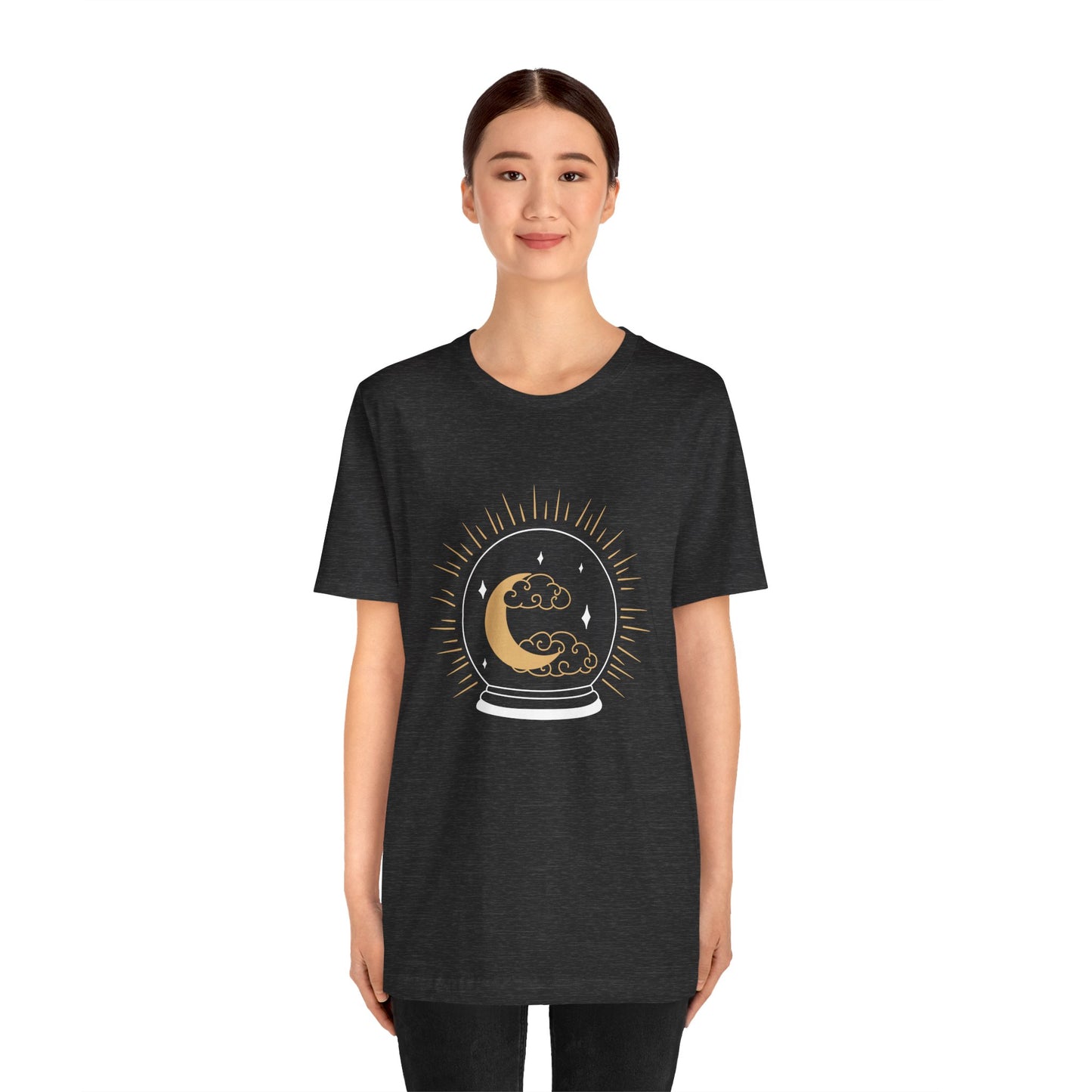 Celestial Crystal Ball T-shirt, Boho T-shirt, Inspirational T-shirt, Bohemian T-shirt, Moon and Stars T-Shirt, Gift Travel Shirt